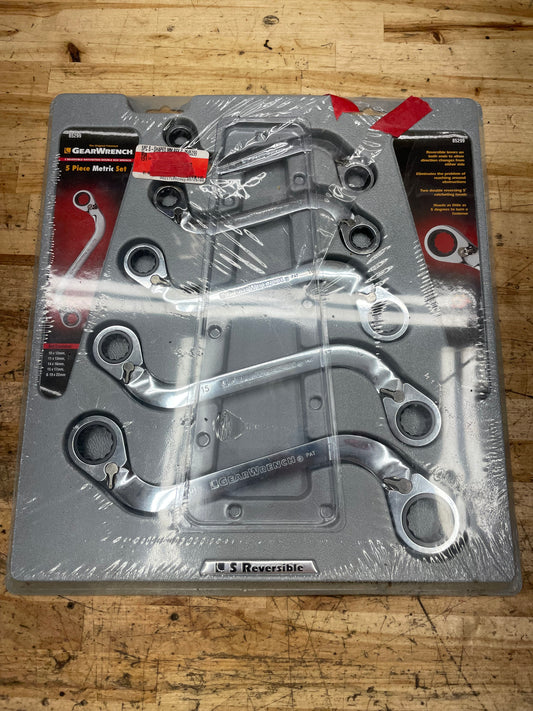 Gearwrench Metric Obstruction “S” Ratcheting Wrench Set NIB 85299