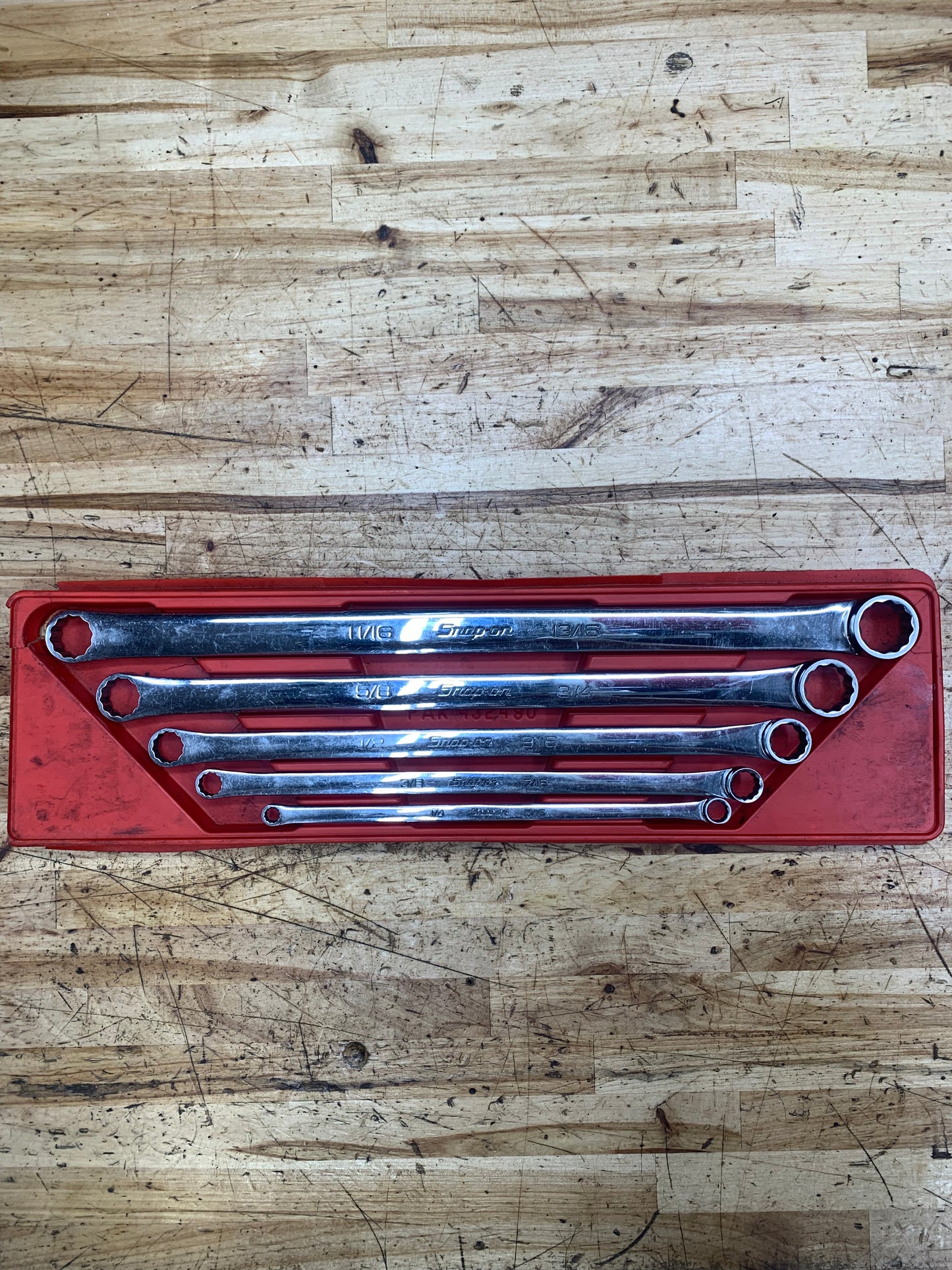 Snap On SAE Zero Offset Long Box Wrench Set 5pc USA XDHF605