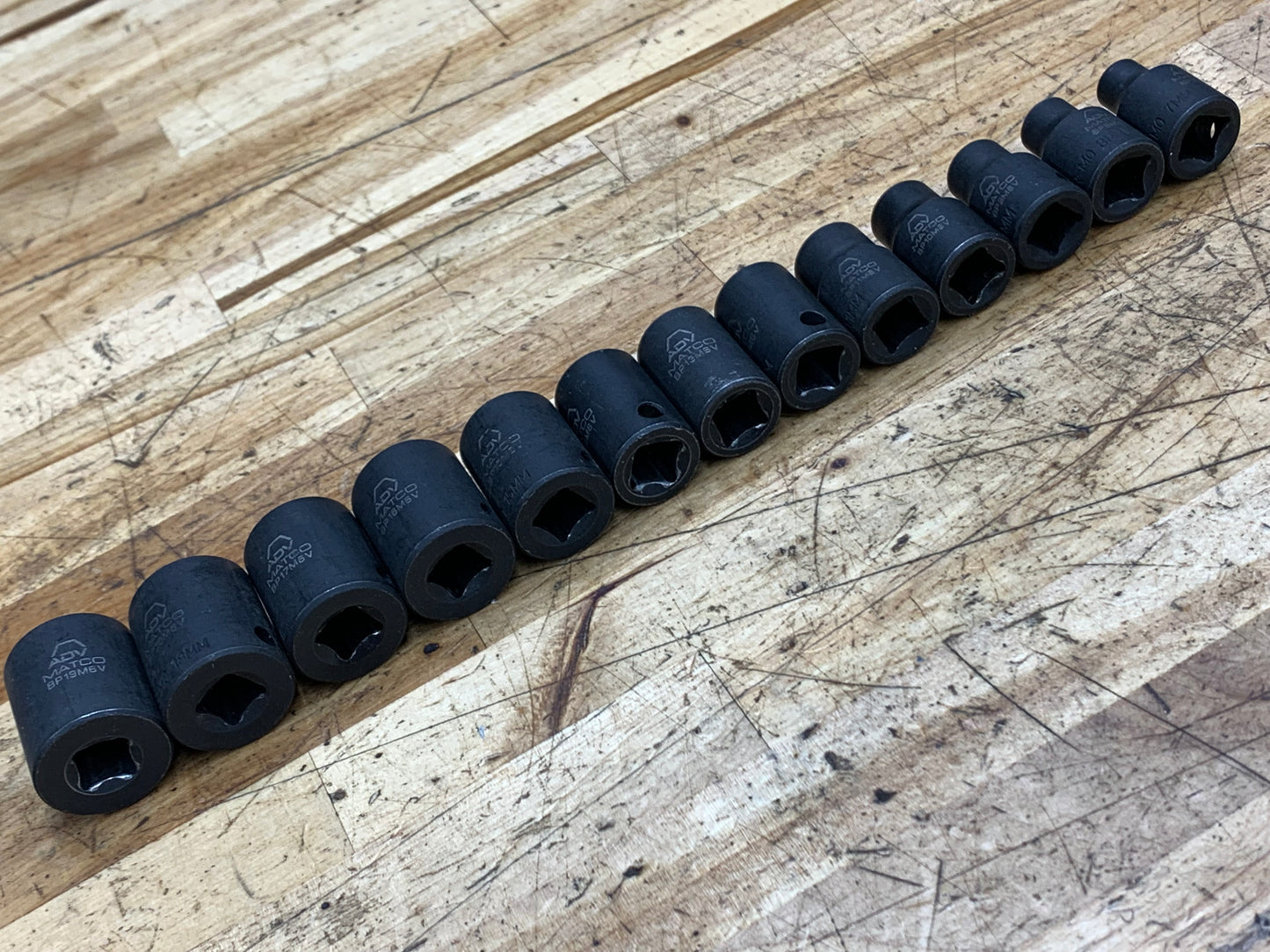 Matco 3/8” Metric Impact Shallow Socket Set 13pc 7-19mm SBPM136V