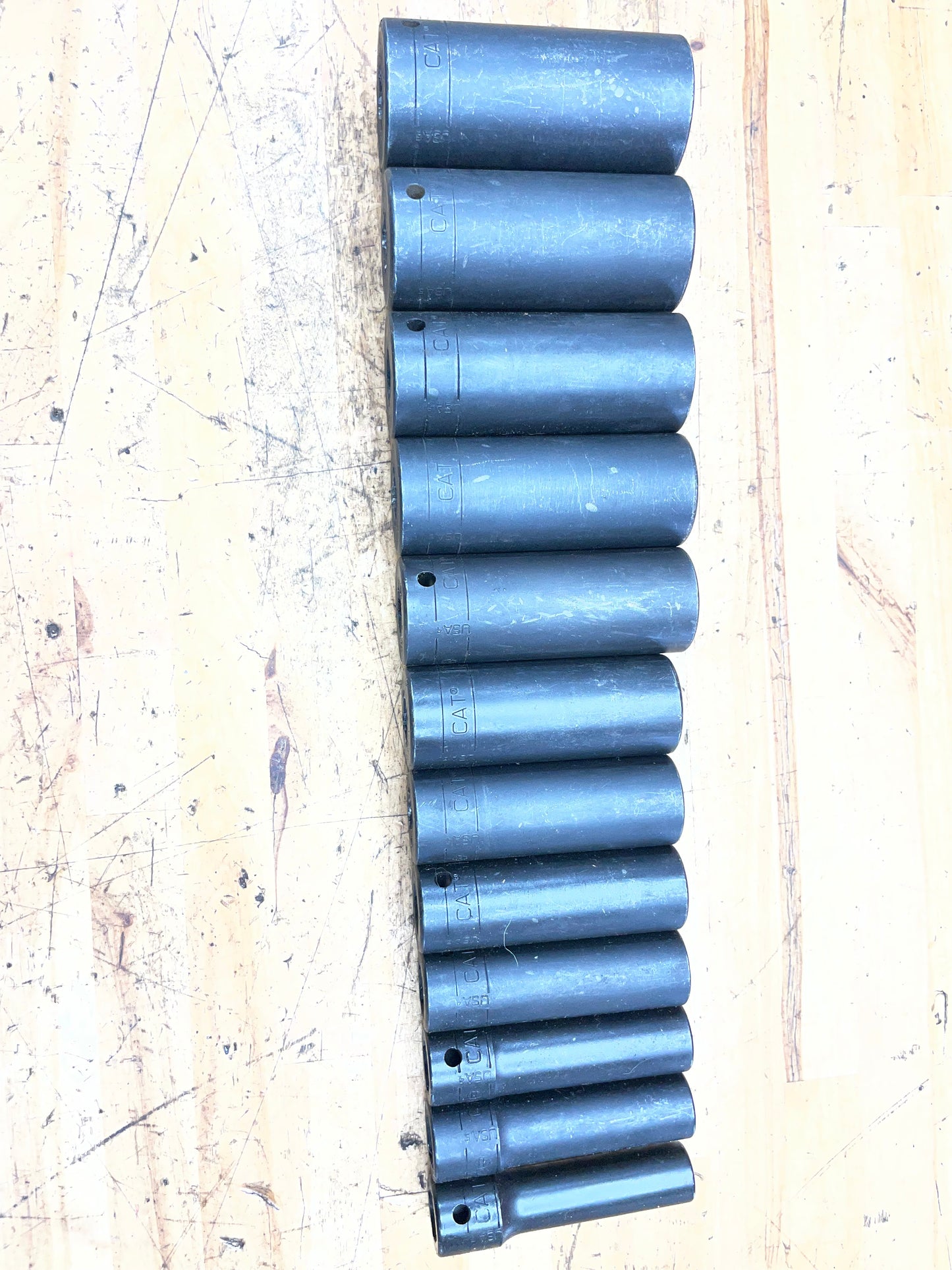 CAT by Snap On 1/2” SAE Deep Impact Socket Set 12pc USA 7/16” to 1-1/8”