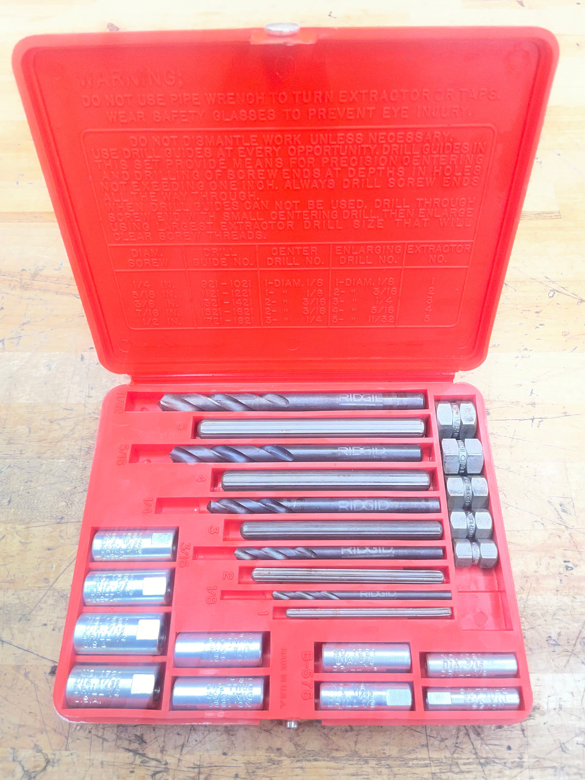 Blue Point Broken Bolt Extractor Set COMPLETE USA 1020