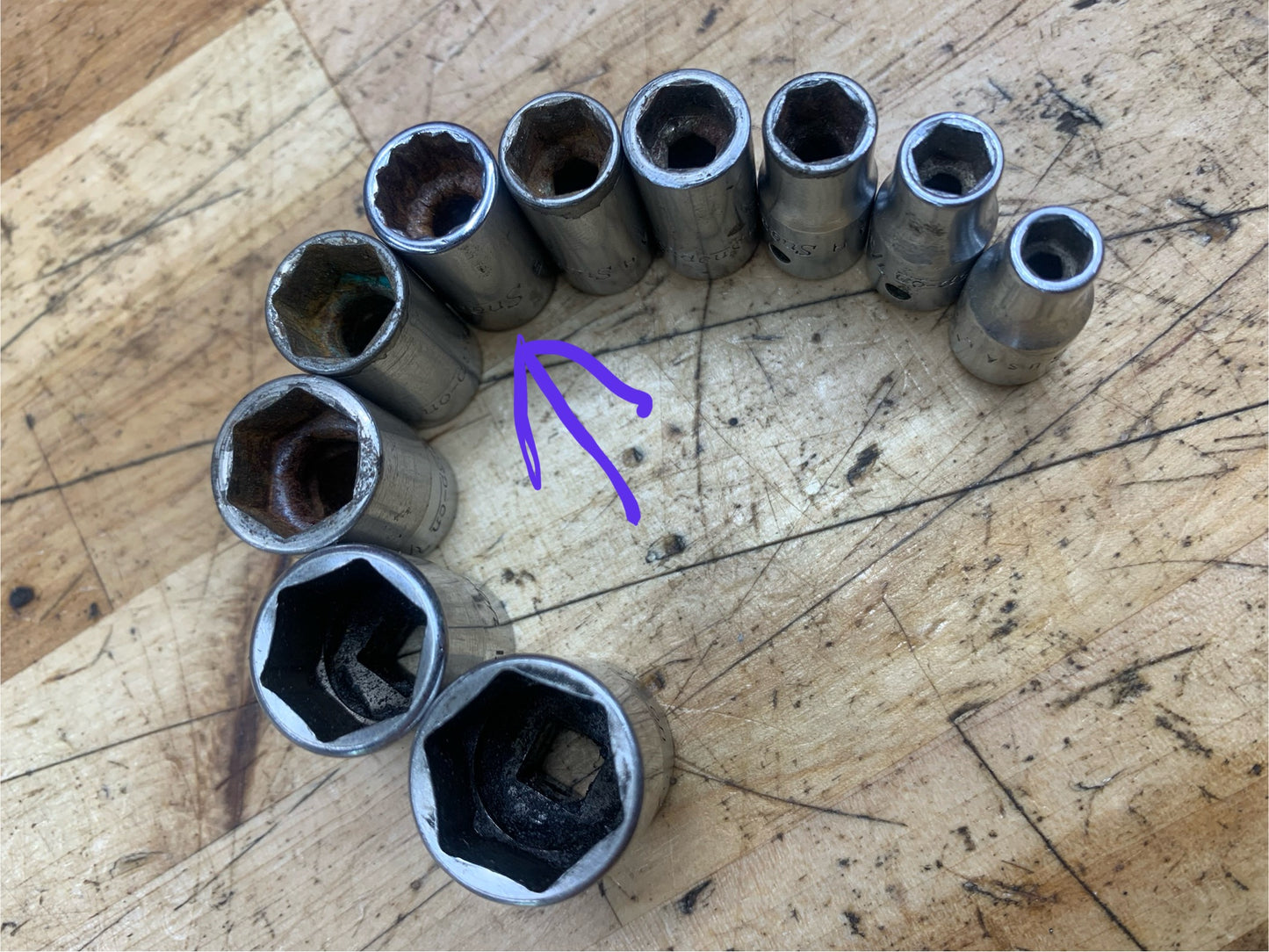 Snap On 1/4” SAE Shallow Socket Set 10pc USA 110TMDY
