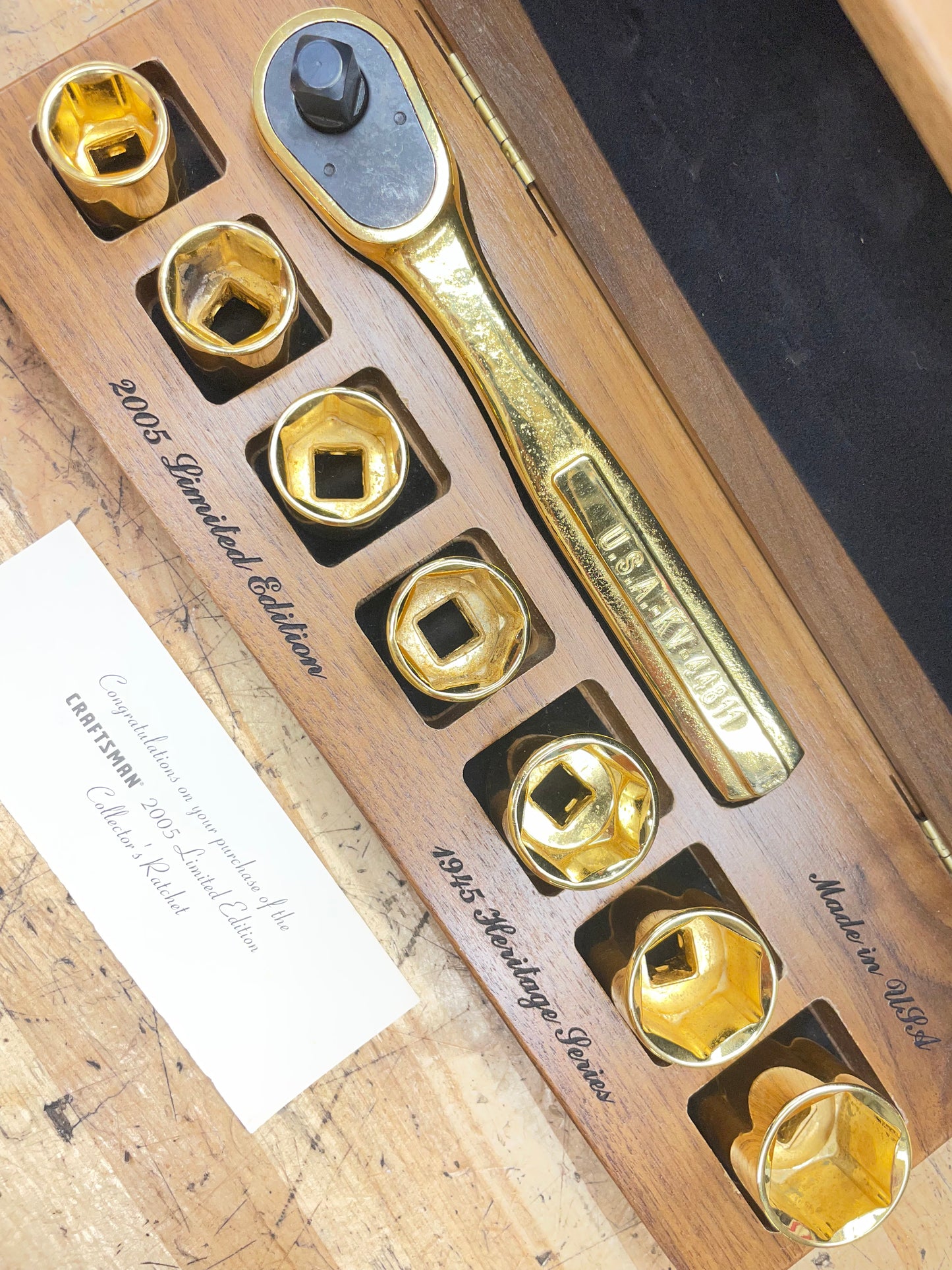 Craftsman Tools 1945 to 2005 Heritage Limited Edition 24k Gold Plated  Ratchet/Socket Set USA
