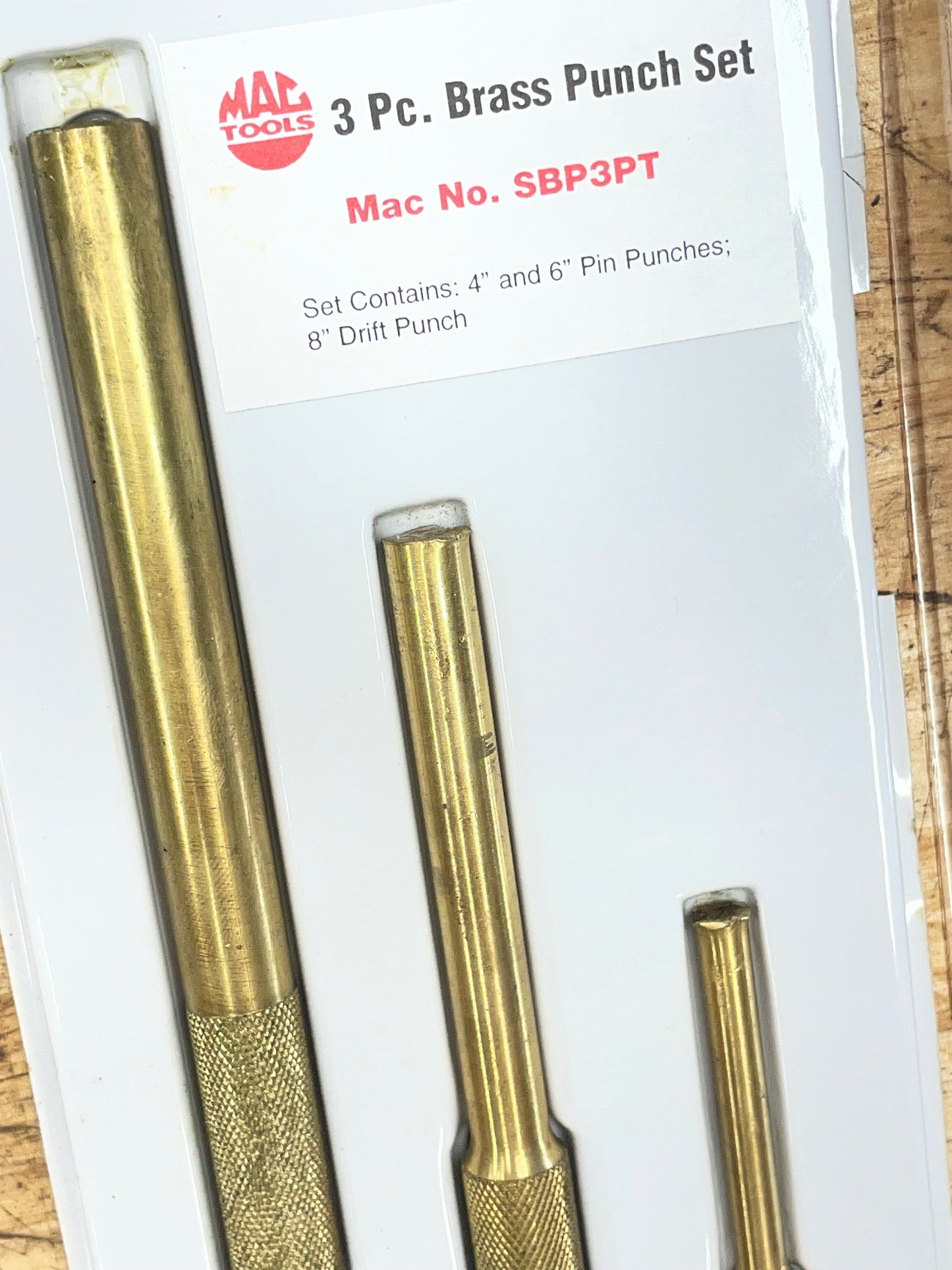 Mac Brass Pin Punch Set 3pc USA SBP3PT