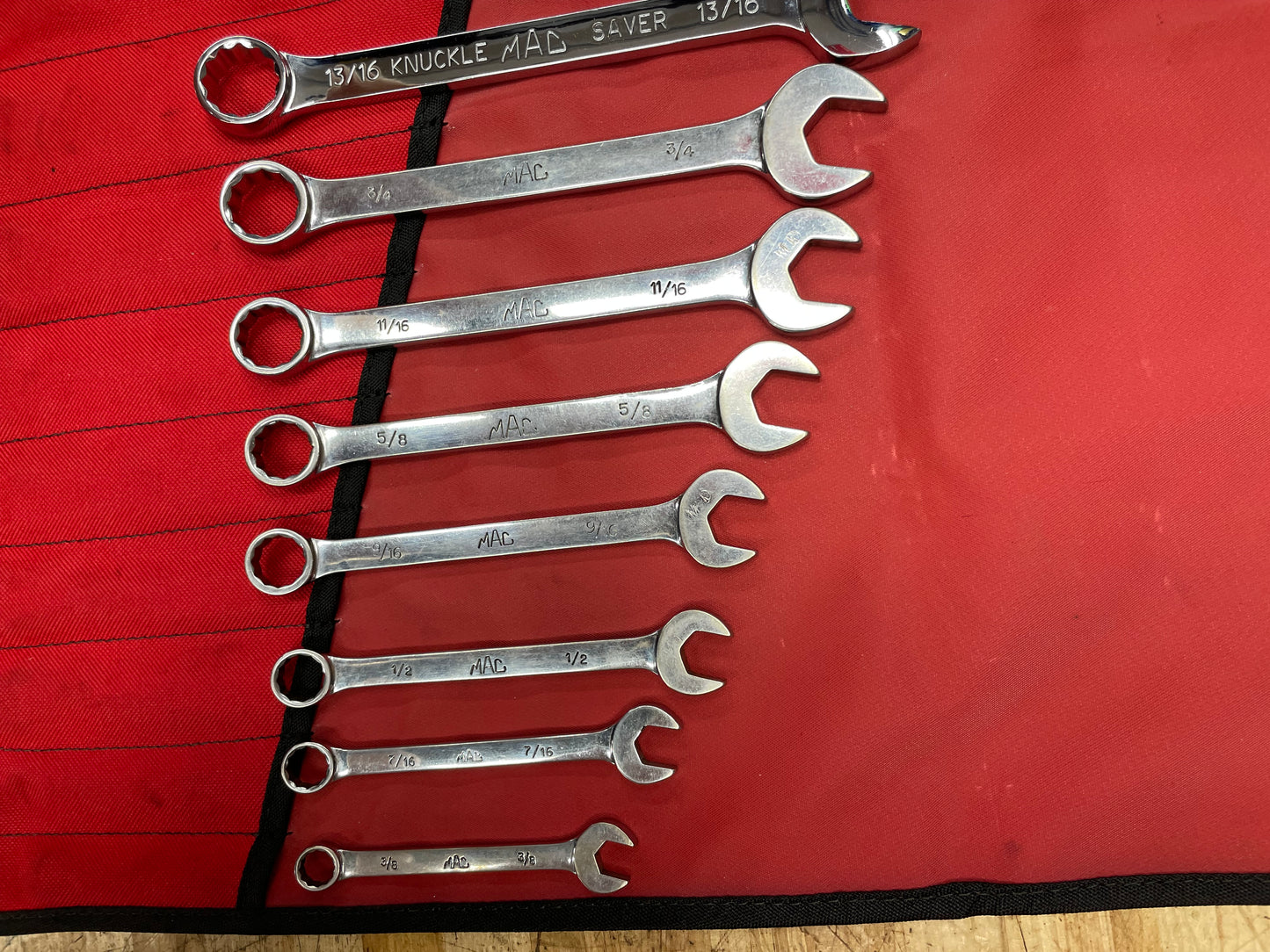 Mac SAE Short Pattern Combo Wrench Set 11pc 3/8”-1” USA