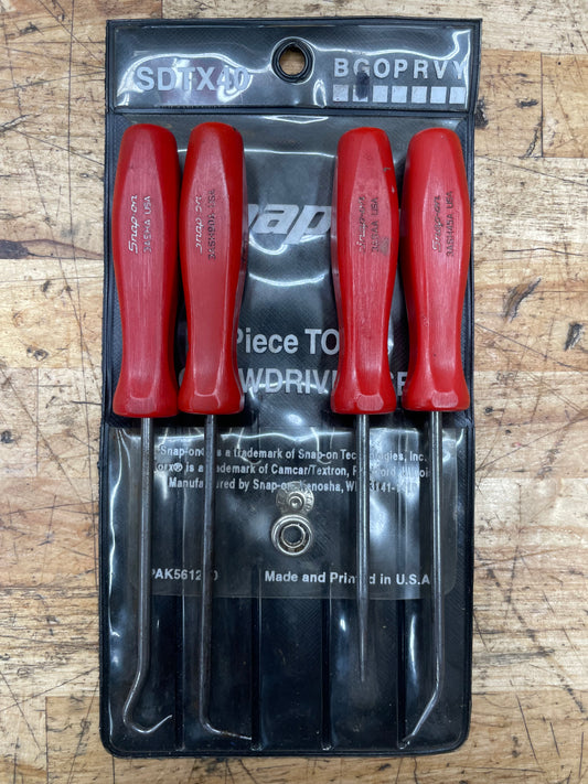 Snap On 4pc Mini Pick Red Hard Handle Pouch Set USA ASA204A