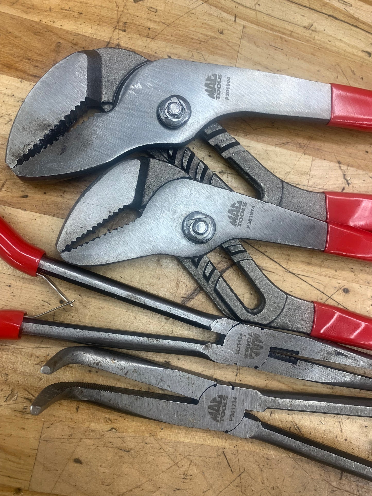 Mac Tools 4pc Plier set Long Reach Needle Nose, Tongue Groove