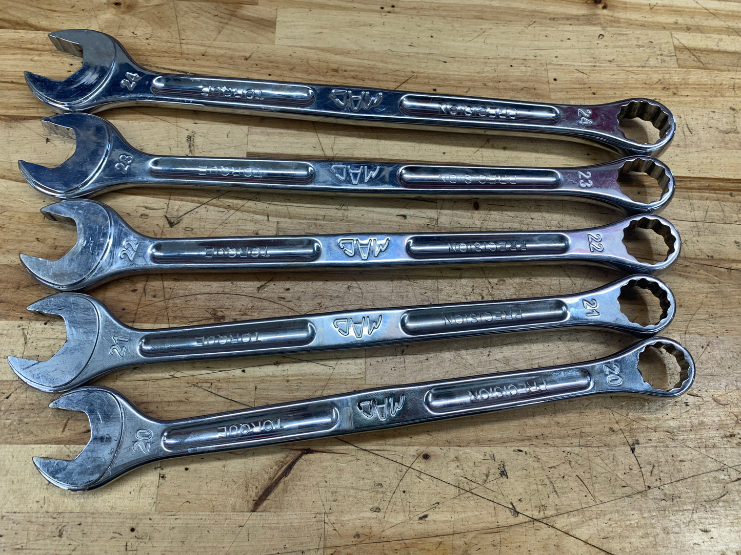 Mac Tools XL Metric Combo Wrench set 20-24mm 5pc SCLM5RBRT