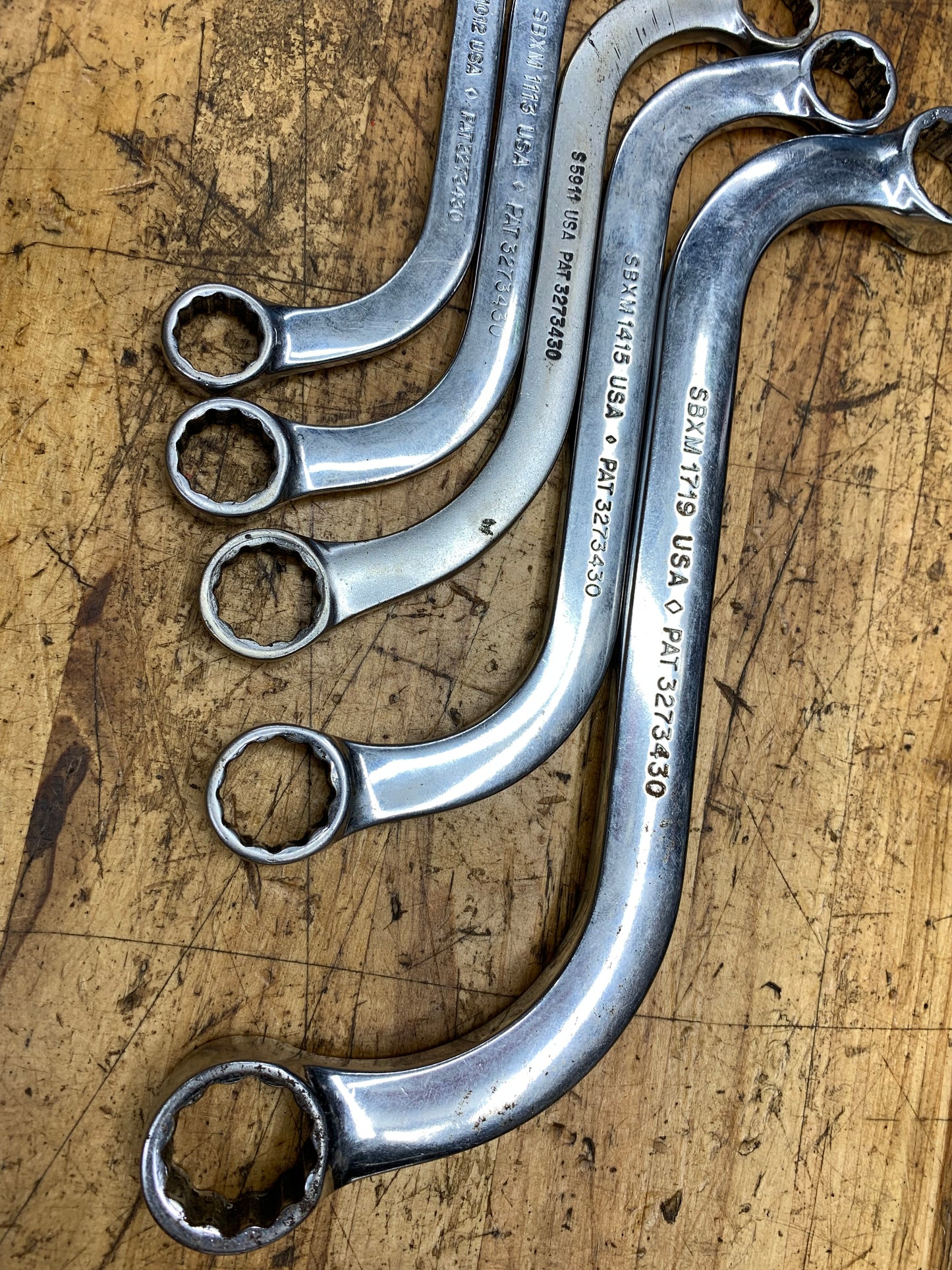 Snap On Metric "S" Shaped Obstruction Wrench Set 5pc. USA