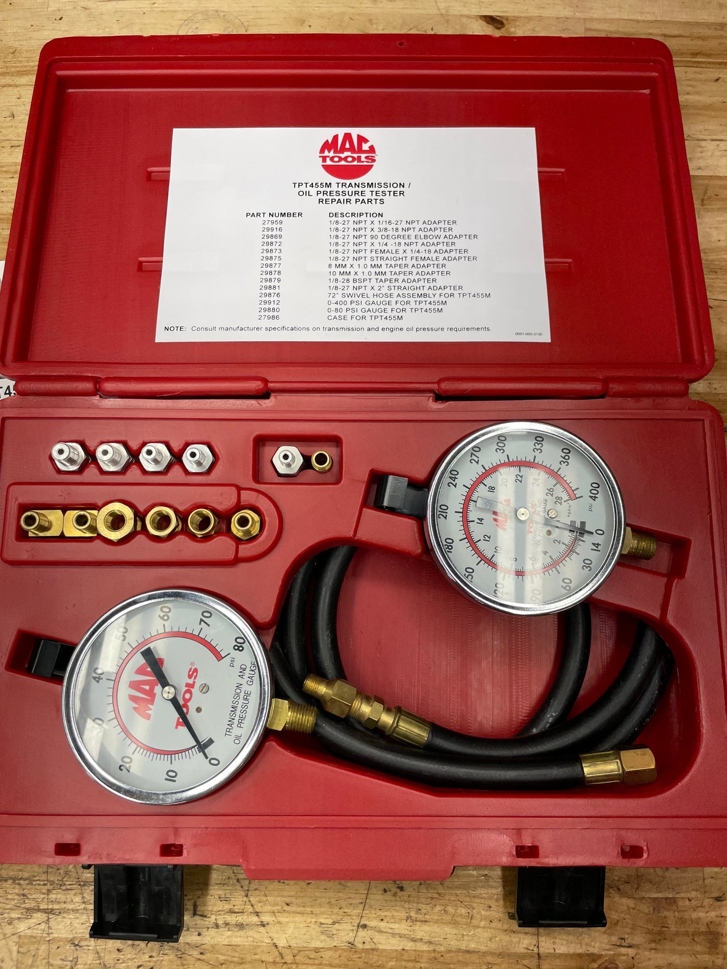 Mac Transmission / Oil Pressure Tester LIKE NEW TPT455M