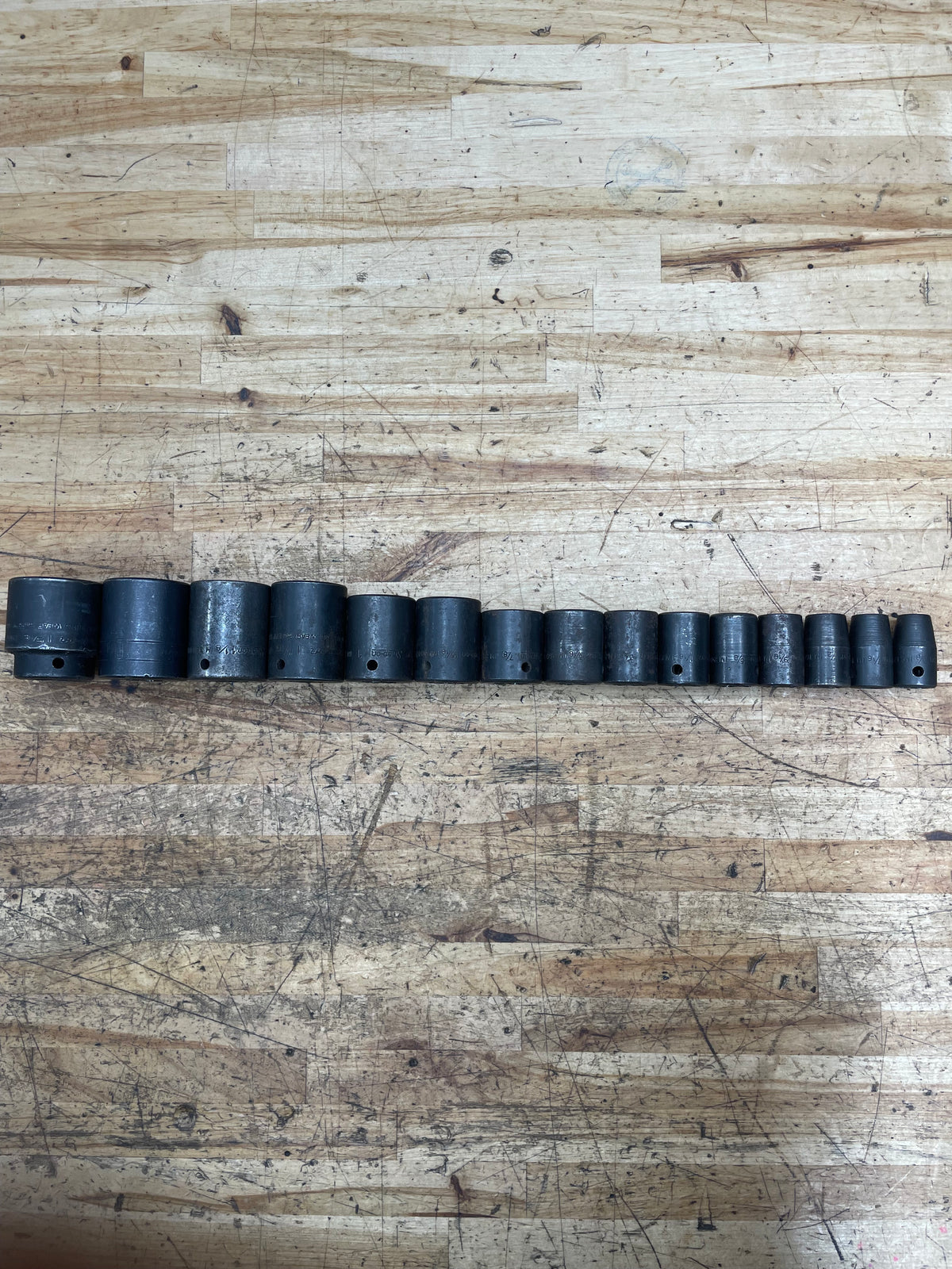 Snap On 1/2” SAE Impact Shallow Socket Set 15pc 3/8”-1-5/16” USA