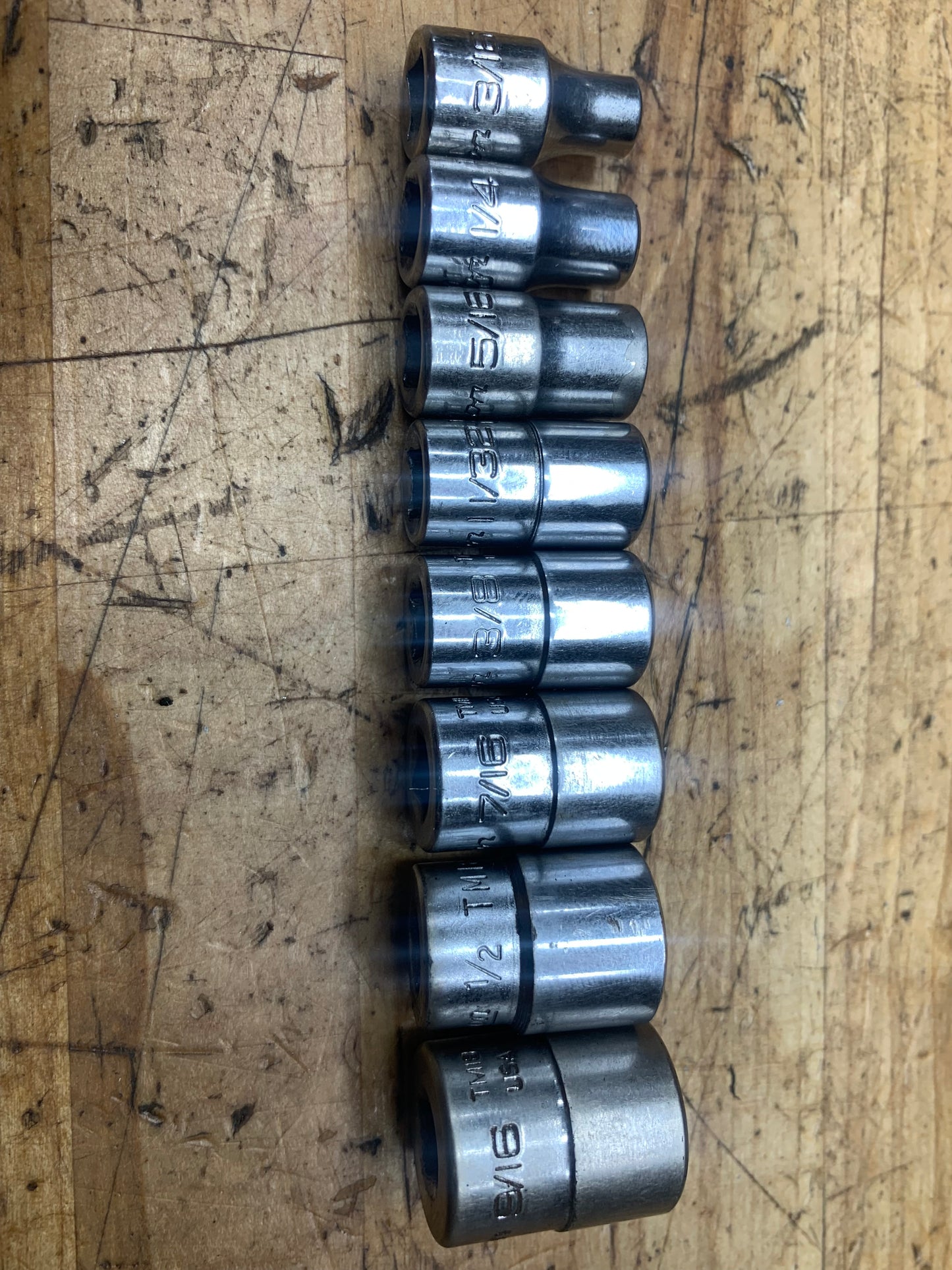 Snap On 1/4" SAE Shallow Socket Set 8pc USA