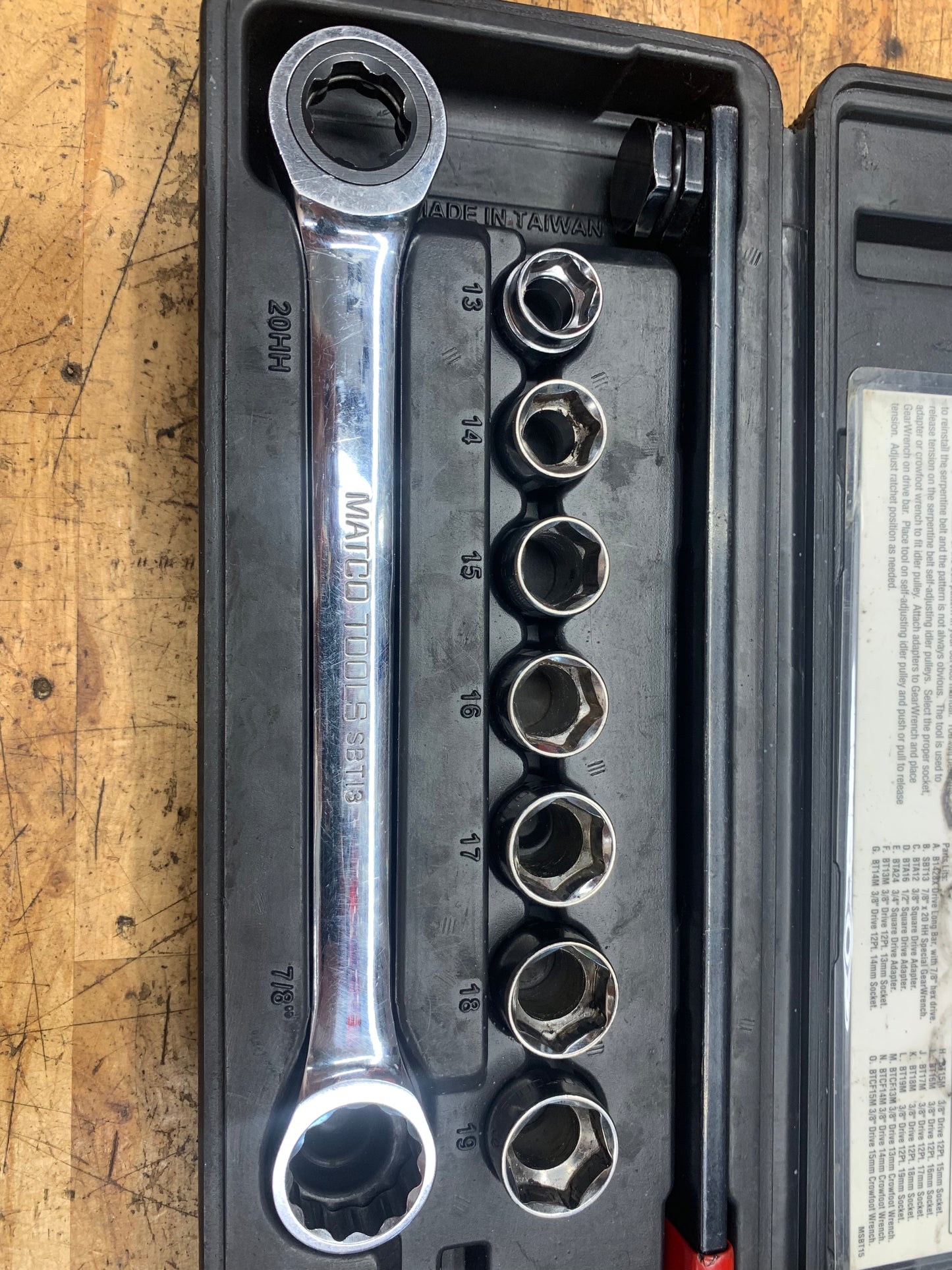 Matco Serpentine Fan Belt Tool Kit MSBT15