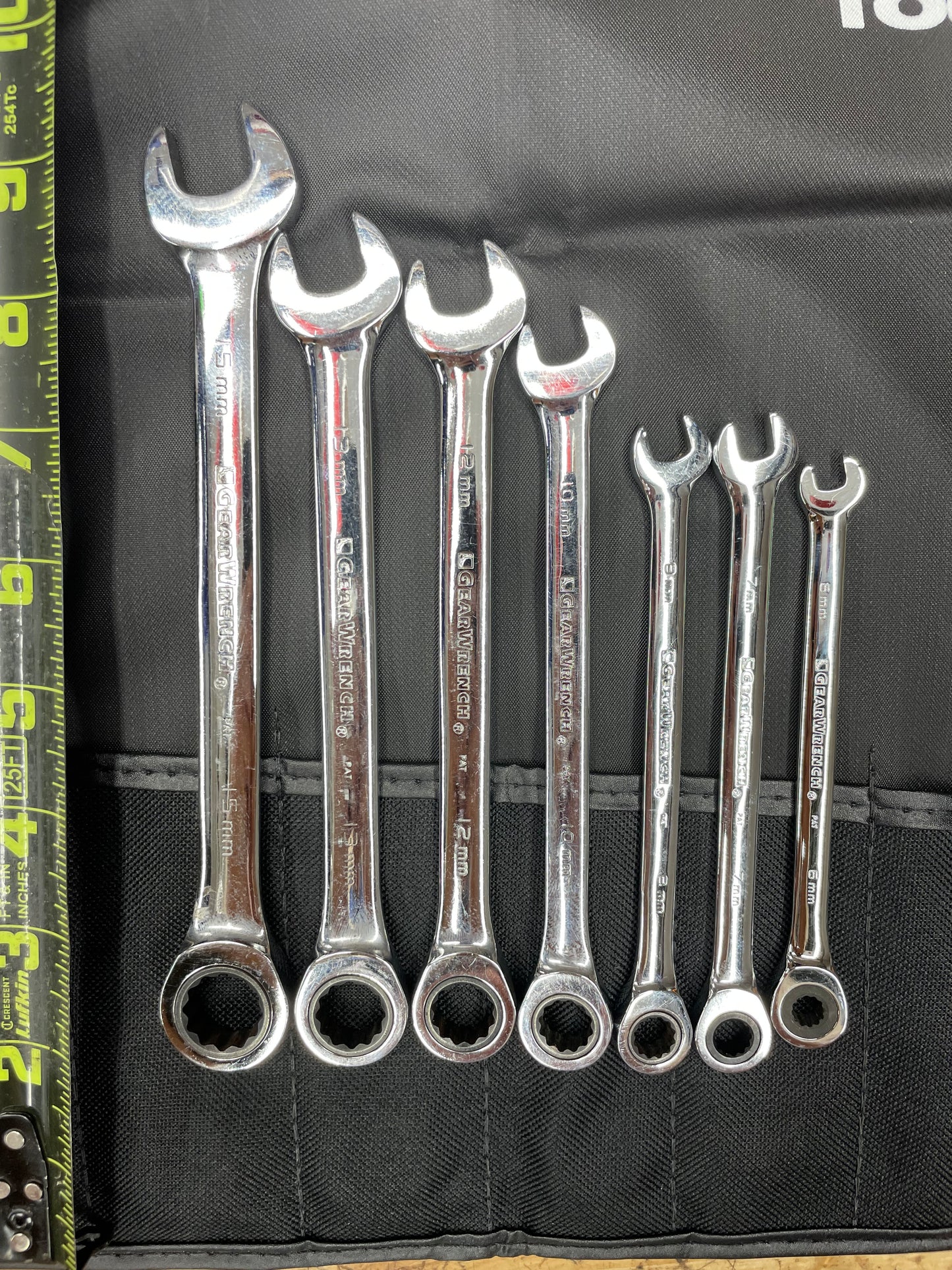 Gearwrench Metric Ratcheting Combo Wrench Set 7pc 6-15mm BRAND NEW