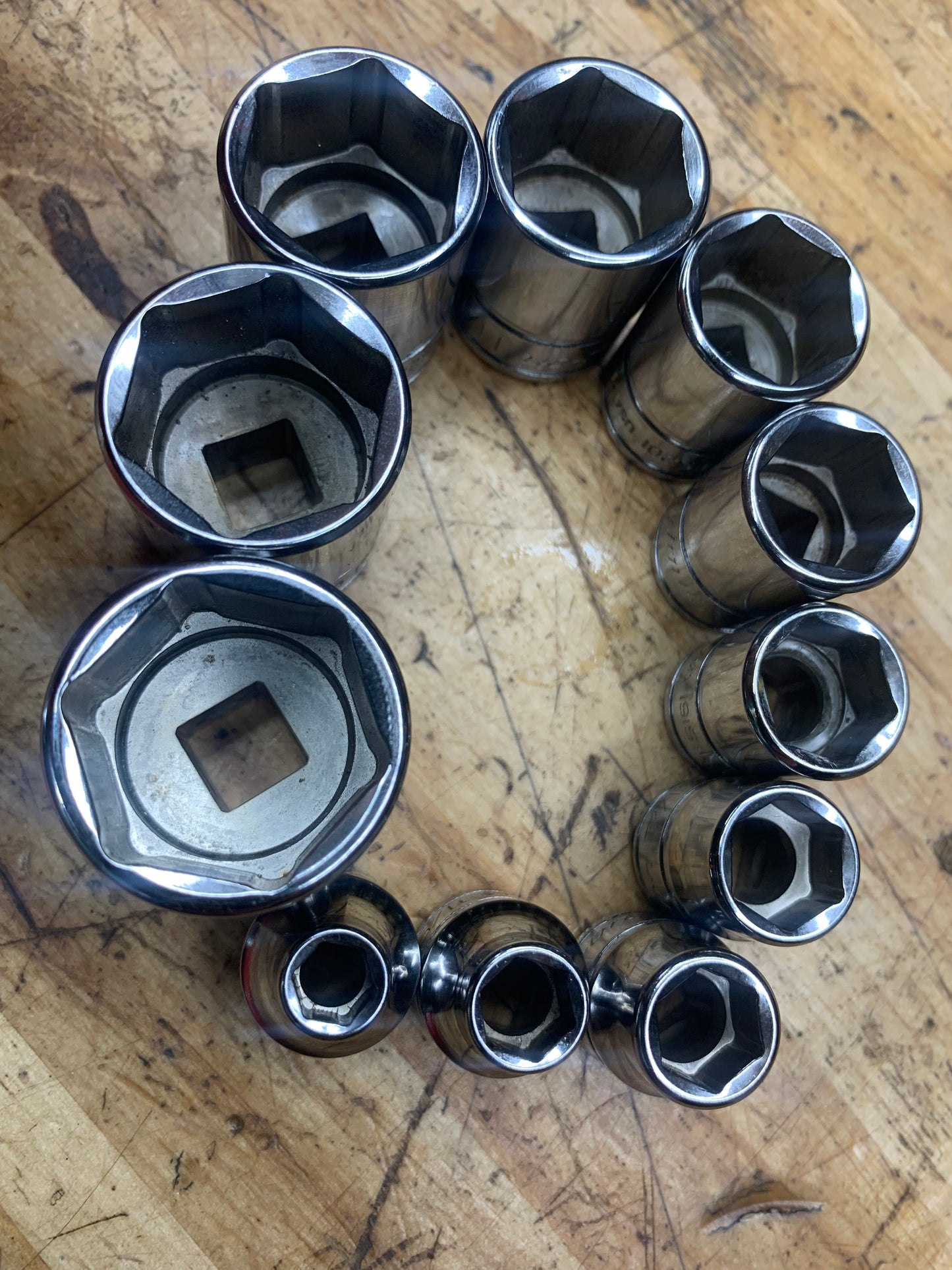 Snap On 3/8" SAE Shallow Socket Set 11pc MINT USA 211FSY