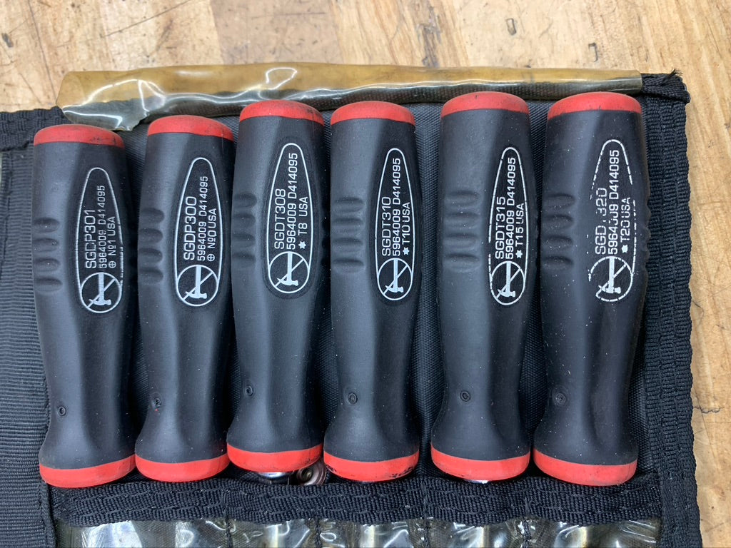 Snap On Grip Vintage Mini Picks, Screwdriver Pouch Set 12pc PAK562420