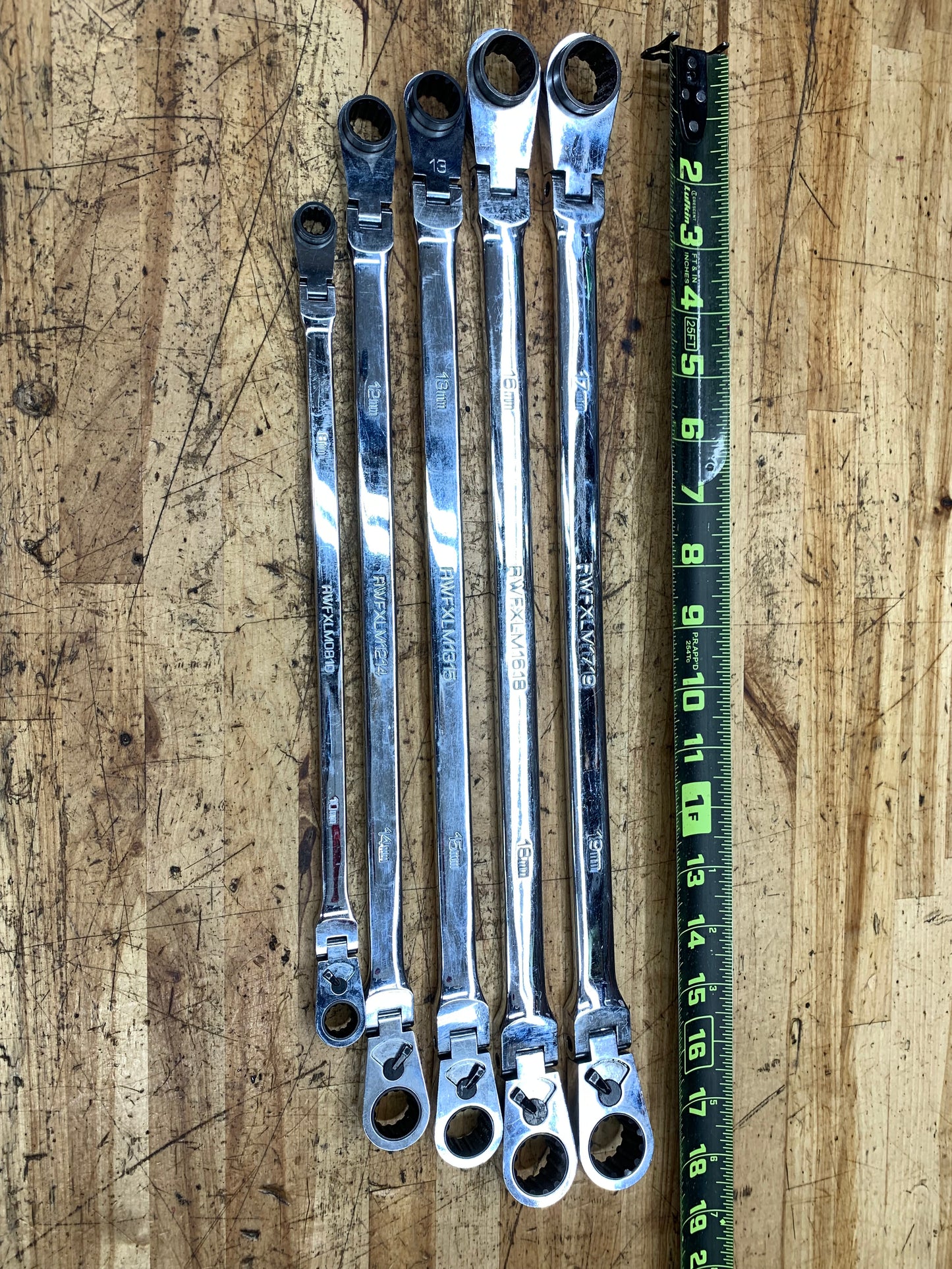 Matco Metric Long Ratcheting Flex Head Wrench Set 5pc SRFBXLM52TA