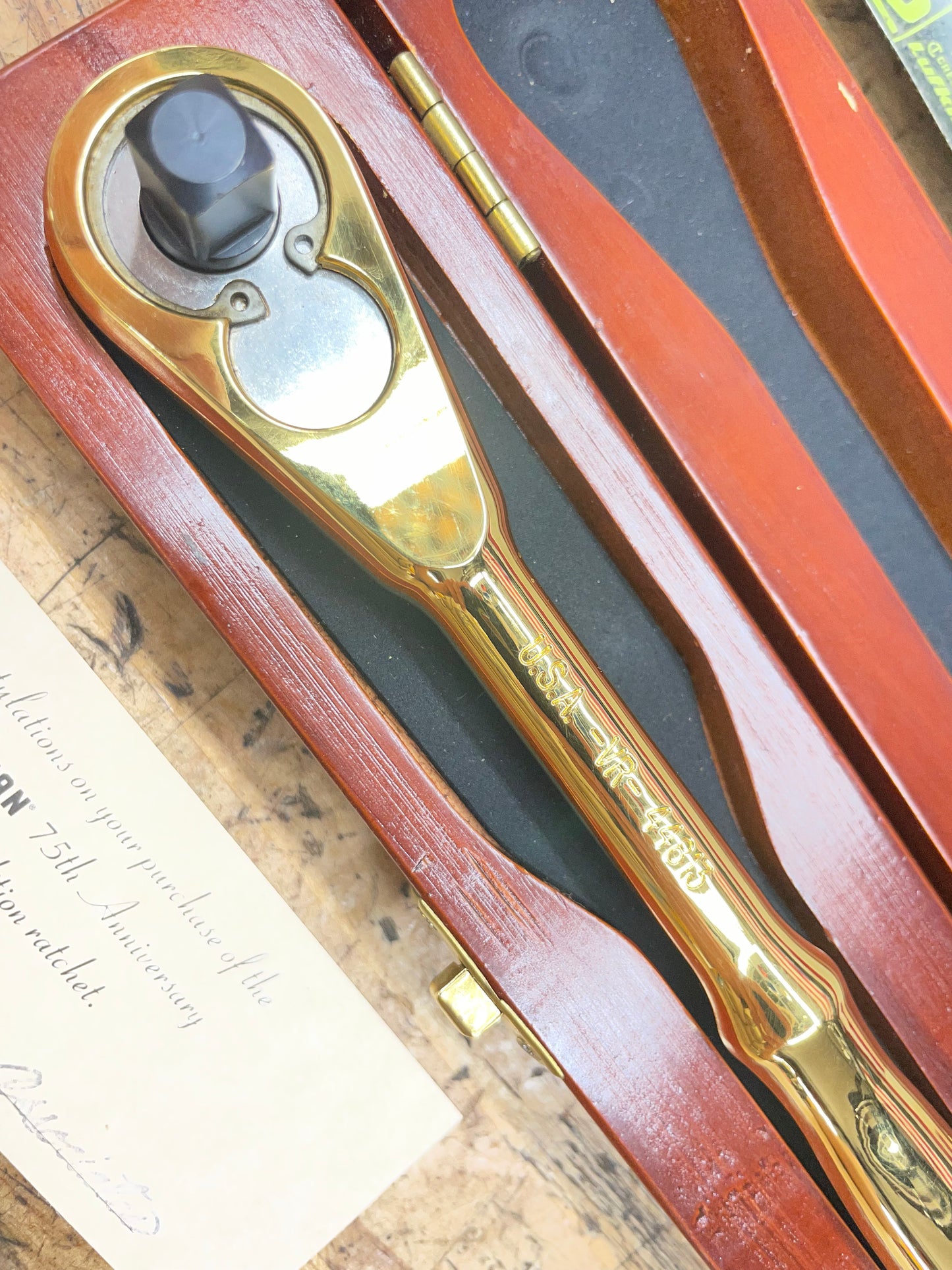 Craftsman Tools 75th Anniversary 2002 Limited Edition 22k Gold Plated Ratchet  USA VR44813