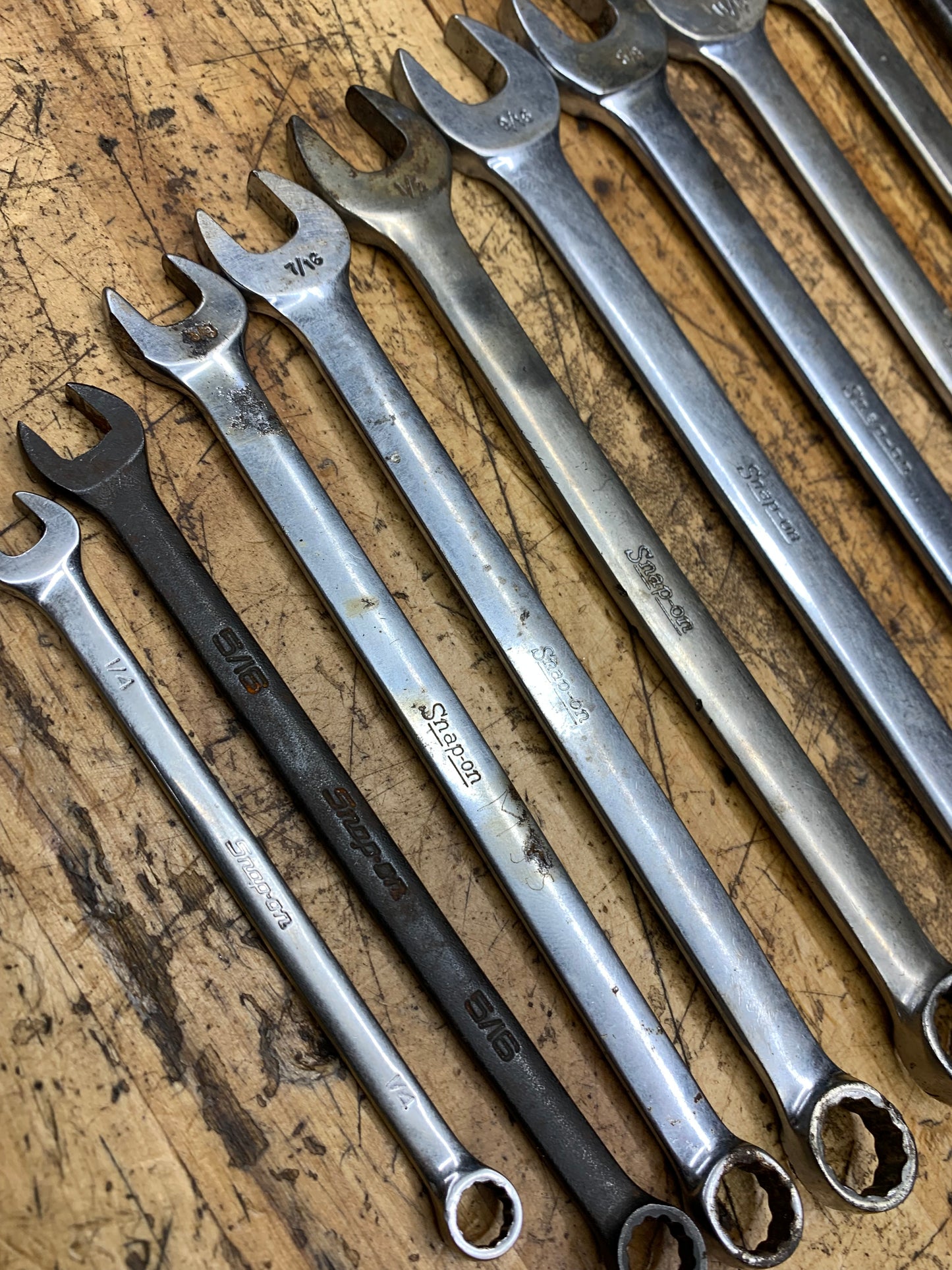 Snap On SAE Combo Wrench Set 10pc. 5/16" to 13/16" USA