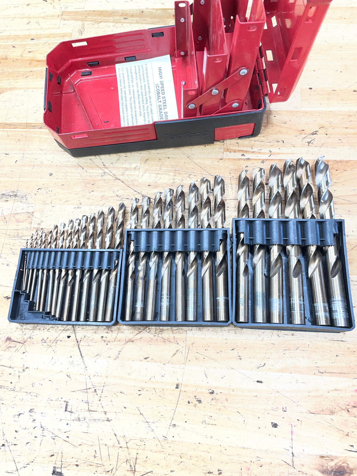 Mac Tools 29pc Cobalt Drill Bit Set Index 6338DSA