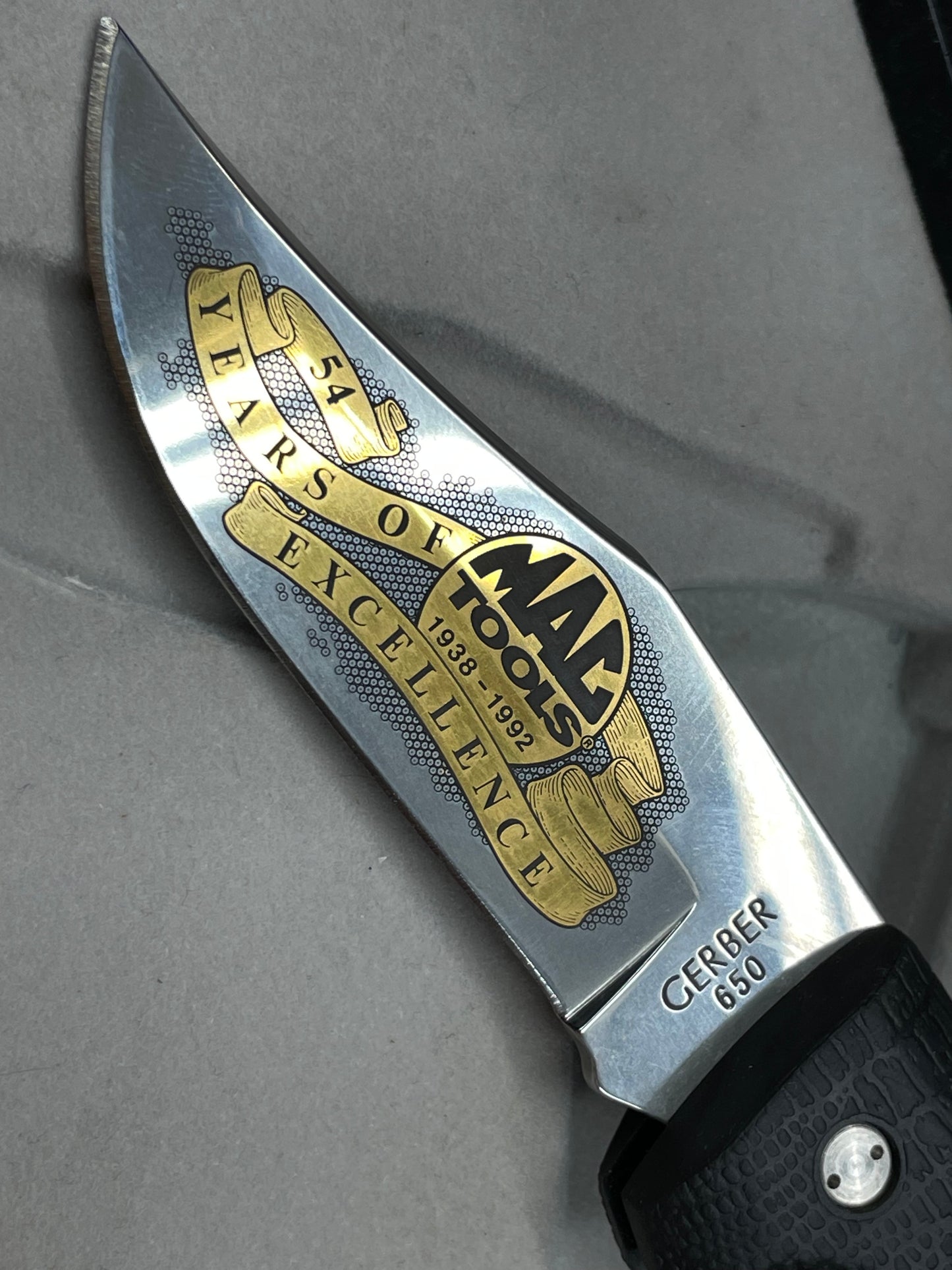 Vintage Gerber Mac Tools 54th Anniversary Commemorative Pocket Knife 1938-1992 Limited Edition #685/3500 w/ Case USA