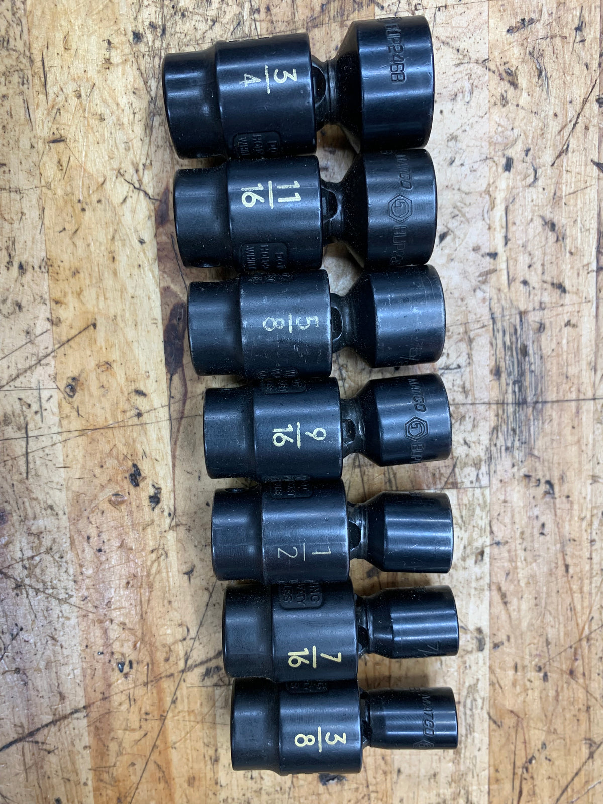 Matco 3/8" SAE Swivel Universal Impact Shallow Socket Set 7pc 3/8"-3/4"SXUP76TR