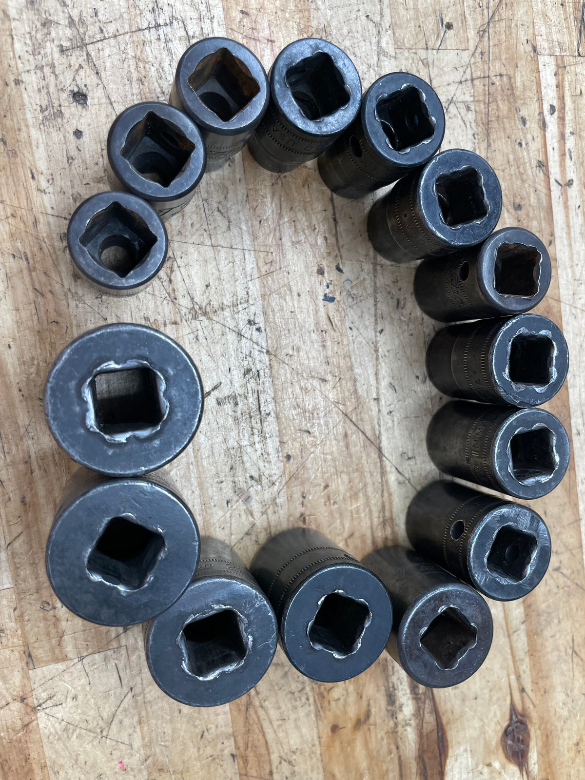 Snap On 1/2” Metric Impact Shallow Socket Set 15pc. 10-24mm USA 315IMMYA