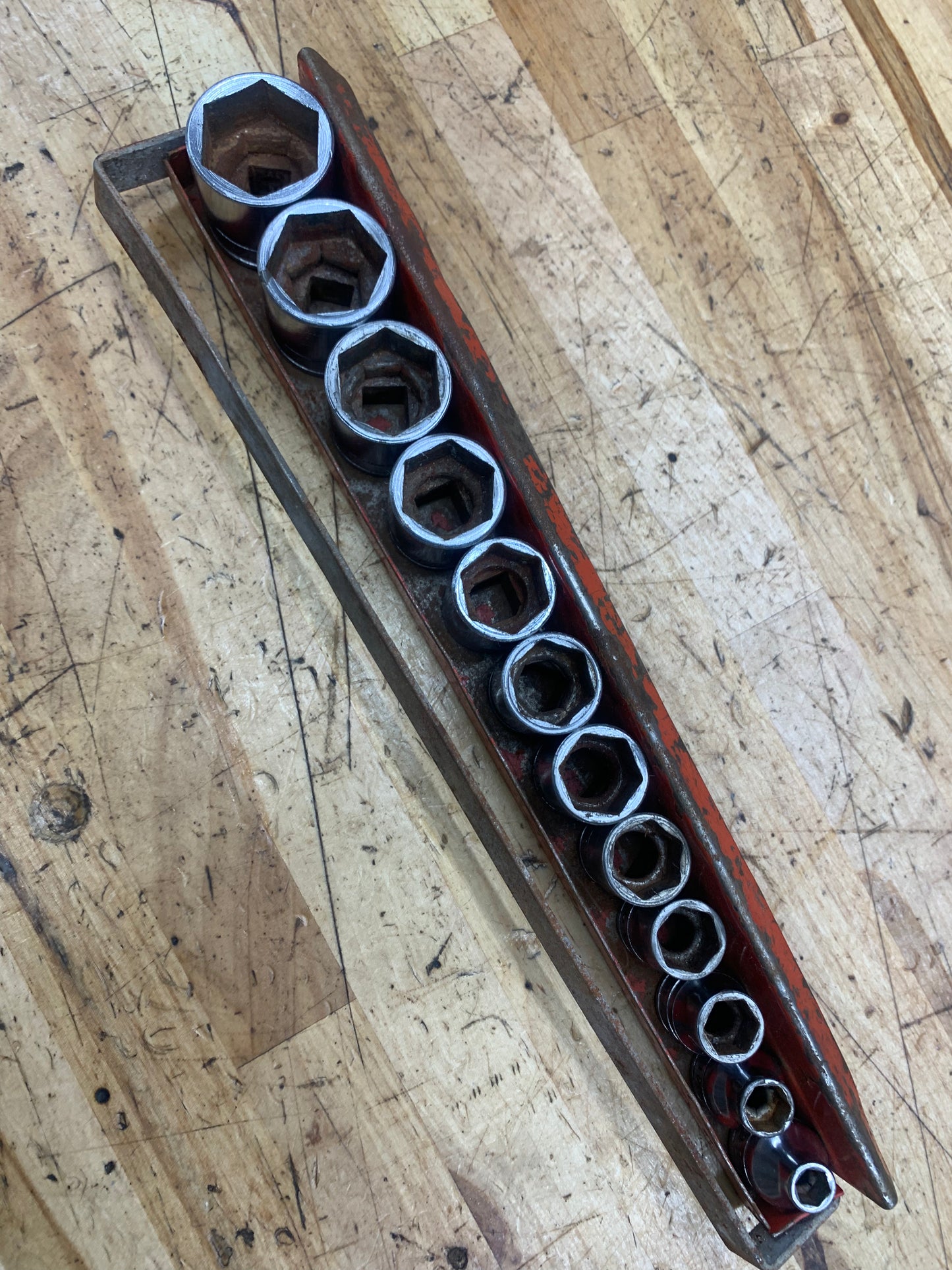 Snap On 3/8" SAE Vintage Shallow Socket Set 12pc USA KTA-232A