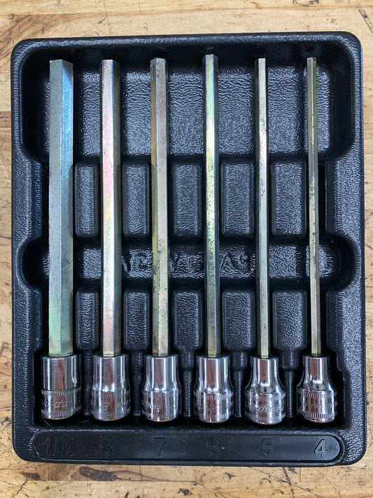 Snap On 3/8" Metric Long Hex Socket Set 6pc USA 206EFAML