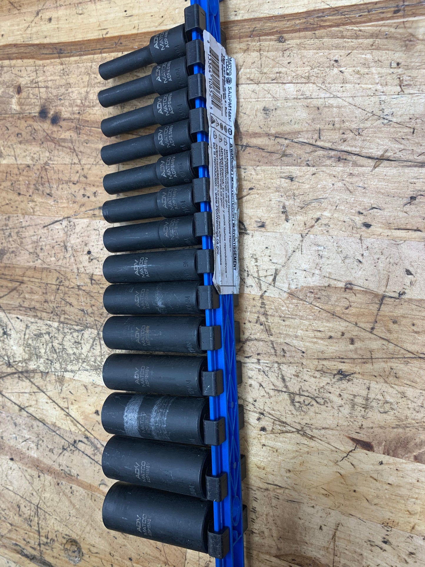 Matco 1/4” Metric Deep Impact Socket Set 14pc SADPM146V