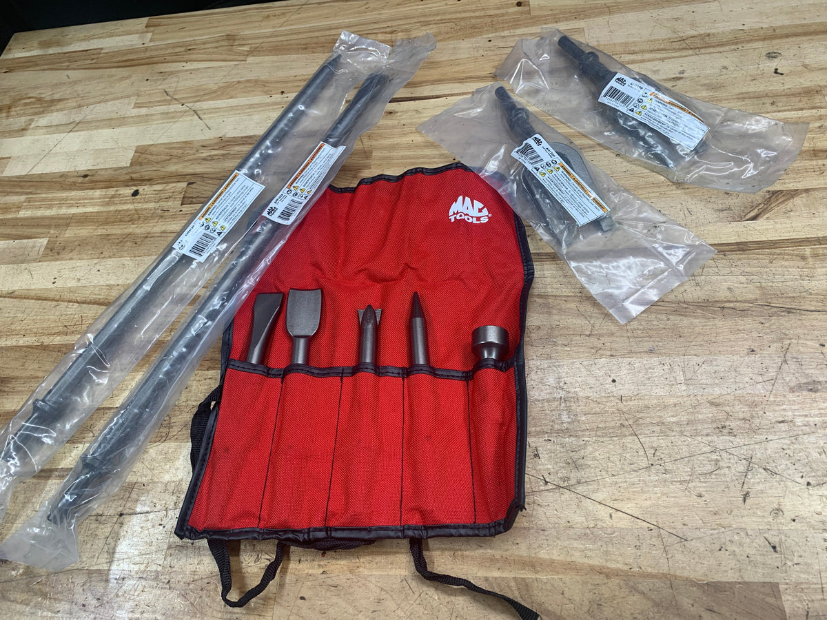Macmaster Bit Set Mac tools air hammer bit set 5pc PLUS pickle fork and XL bits AHBK5P ...