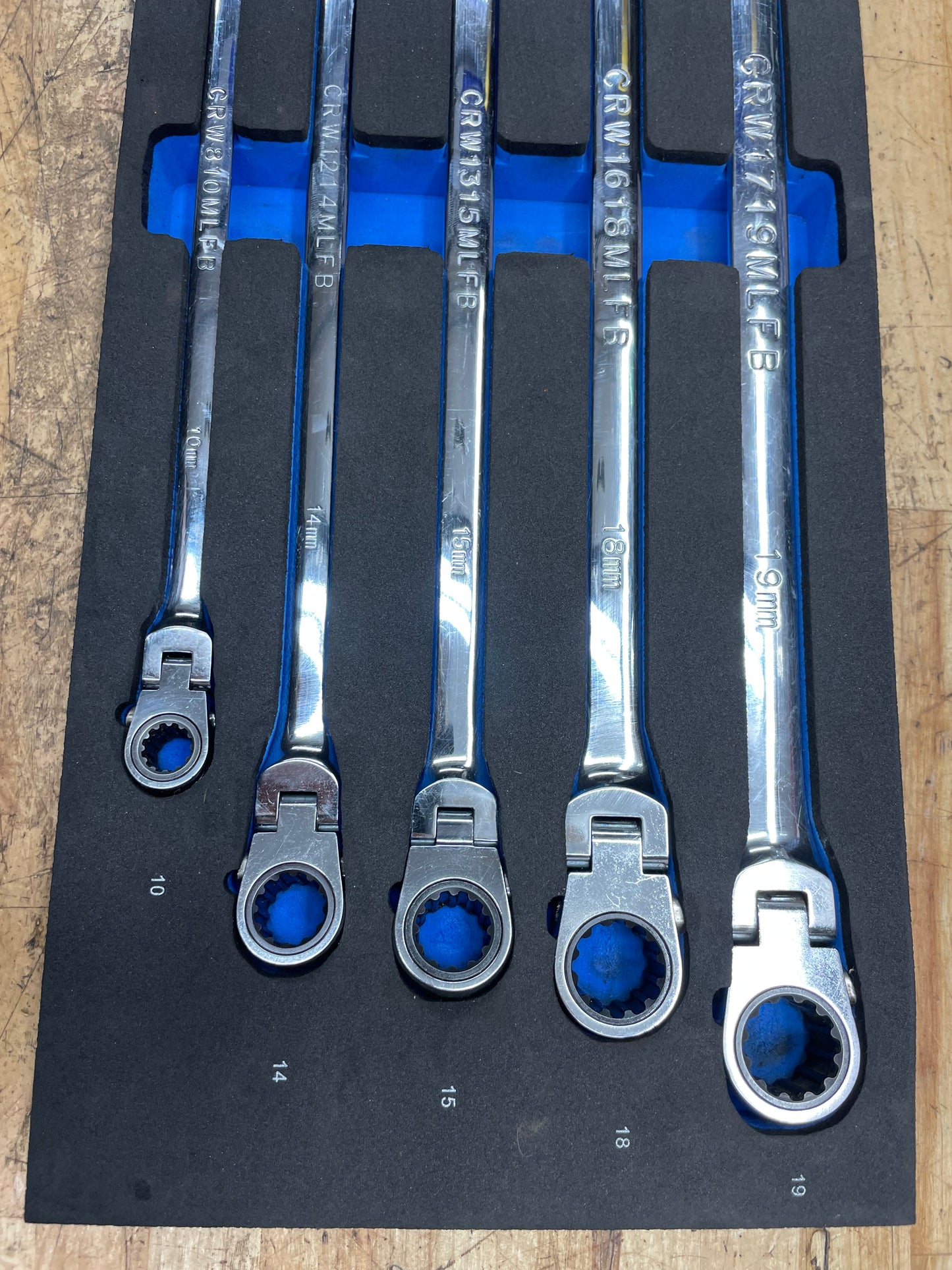 Cornwell Metric Long Flex Head Box Wrench Set 5pc 8-19mm CRWLF5MSA