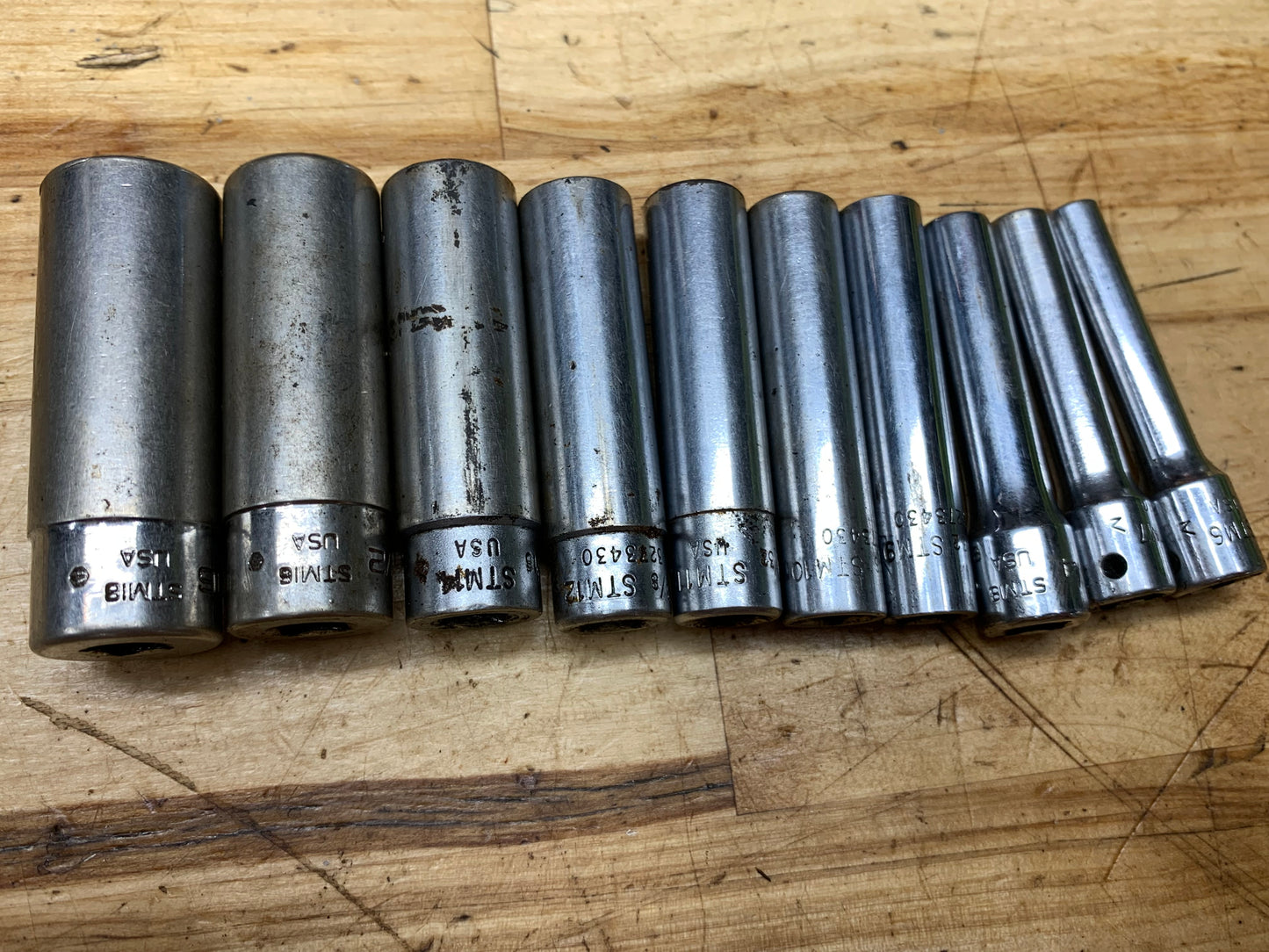 Snap On 1/4” SAE Deep Socket Set 10pc USA 110STMY