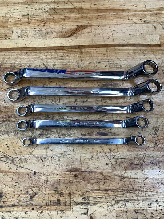 Snap On Metric 60 Degree Deep Offset Box Wrench Set 5pc 10-19mm USA NICE XOM605