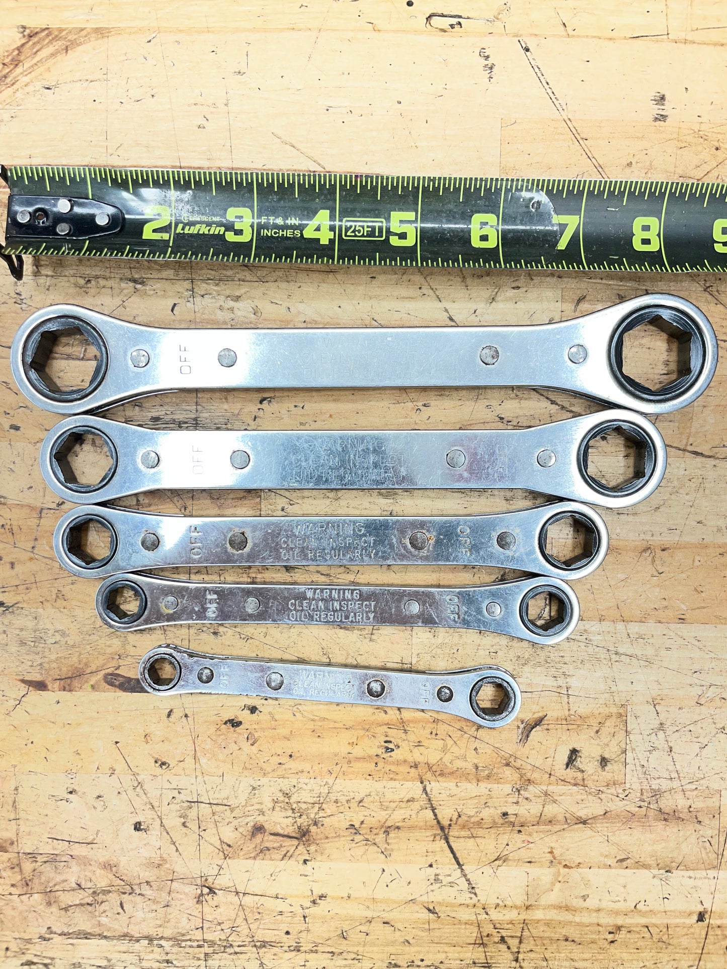 Snap On SAE Ratcheting Box Wrench Set 5pc 5/16”-13/16”USA RB605S