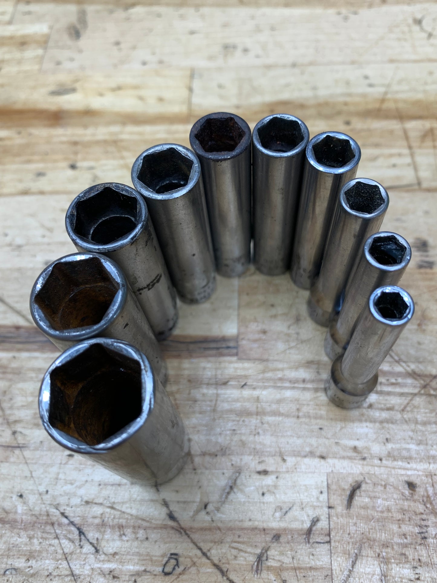Snap On 1/4” SAE Deep Socket Set 10pc USA 110STMY