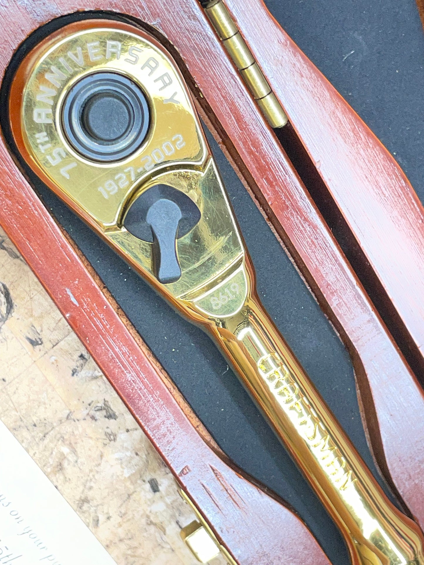 Craftsman Tools 75th Anniversary 2002 Limited Edition 22k Gold Plated Ratchet  USA VR44813