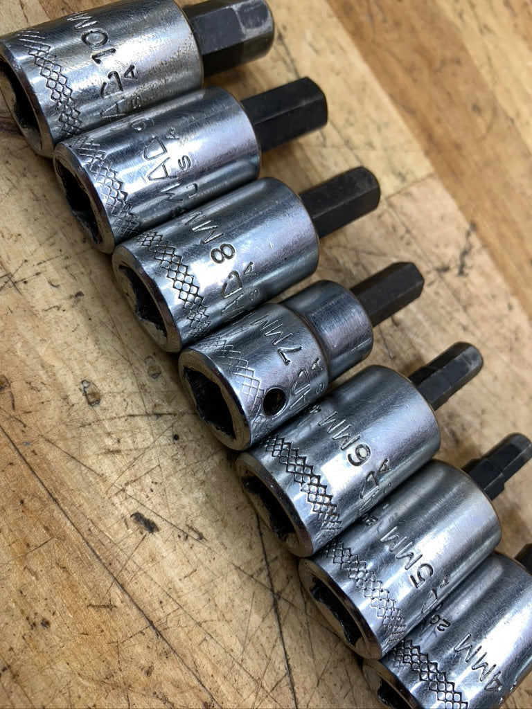 Mac Tools 3/8" Metric Hex Allen Bit Socket Set 7pc USA