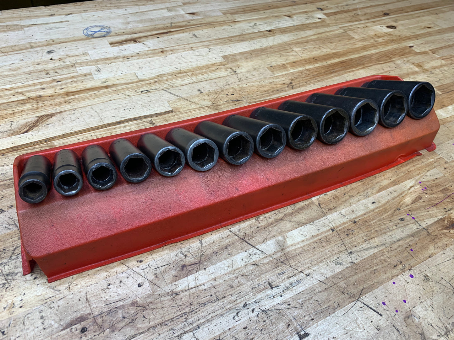 Snap On 1/2" SAE Impact Deep Socket Set 13pc USA 313SIMA