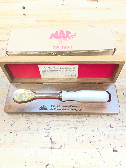 Mac Tools 1990 Limited Edition 24k Gold Plated Pearl Handled Ratchet USA XR1990