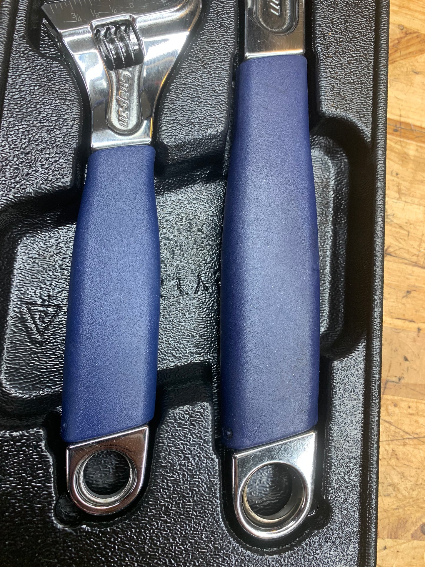 Snap On Power Blue Adjustable Wrench Tray Set 2pc USA FADH702C1