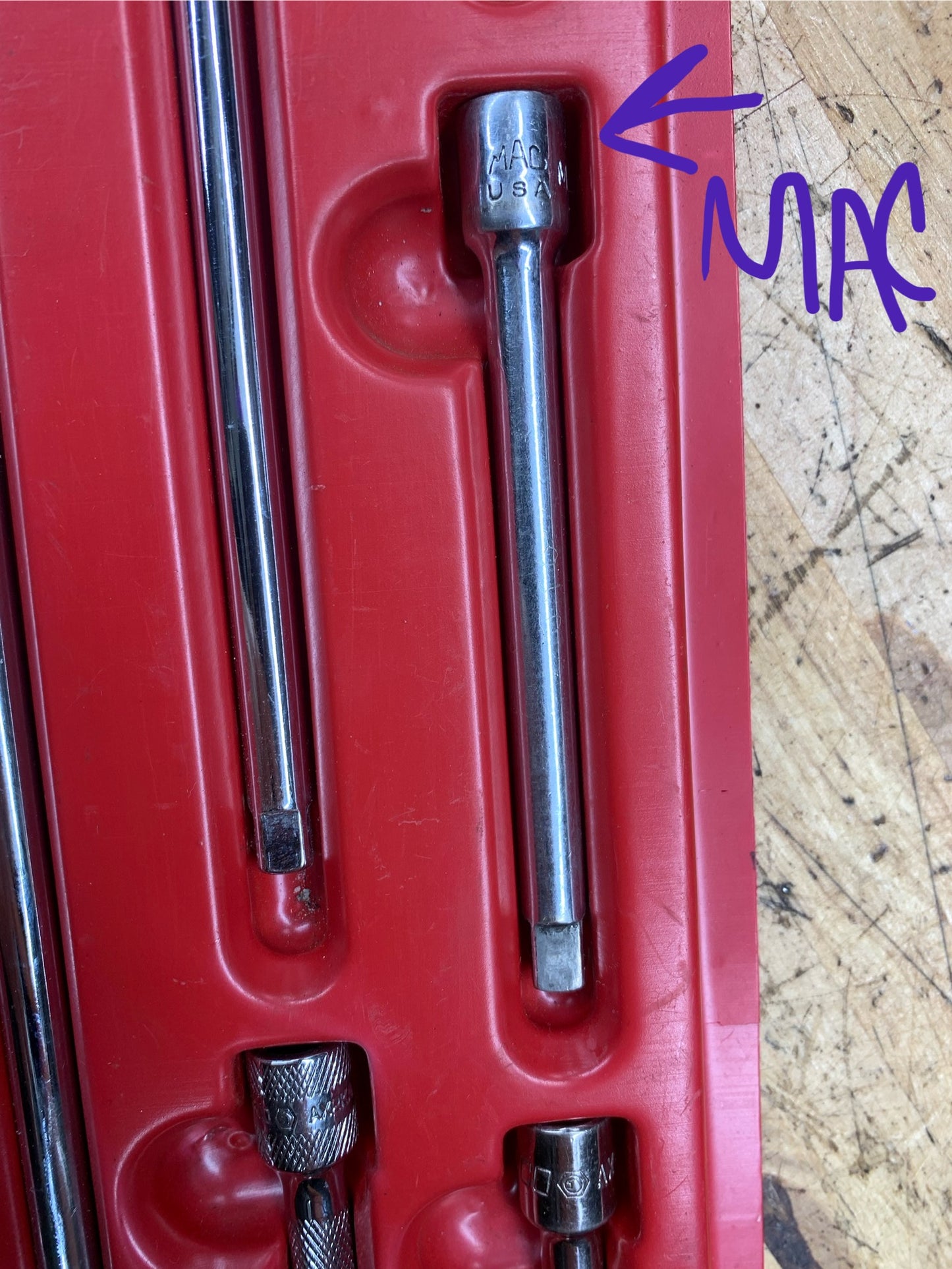 Matco* 1/4” Extension Tray Set 6pc USA SAXK6TA