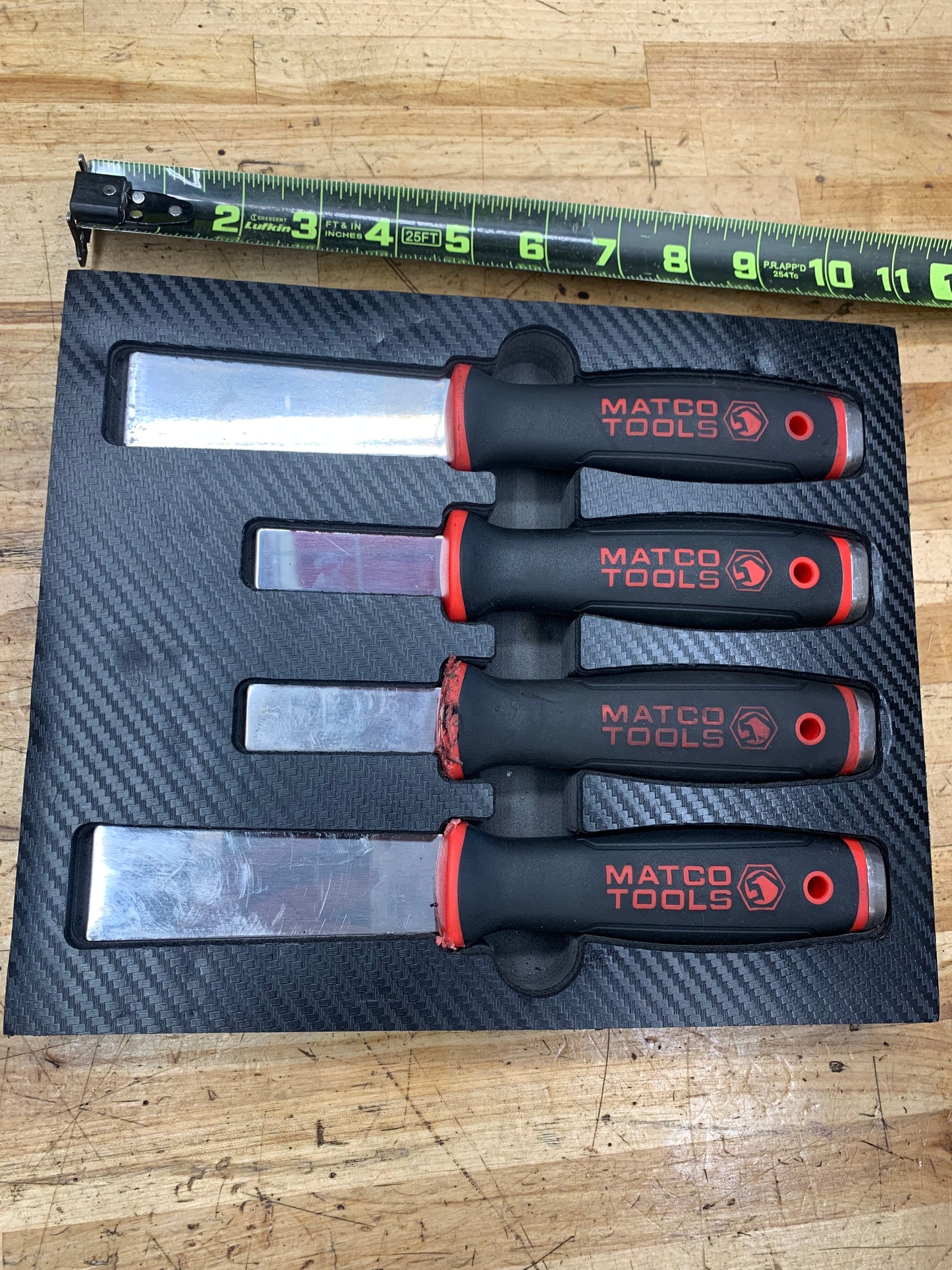 Matco 4pc Striking Scraper Set Foam Tray MSSC4R