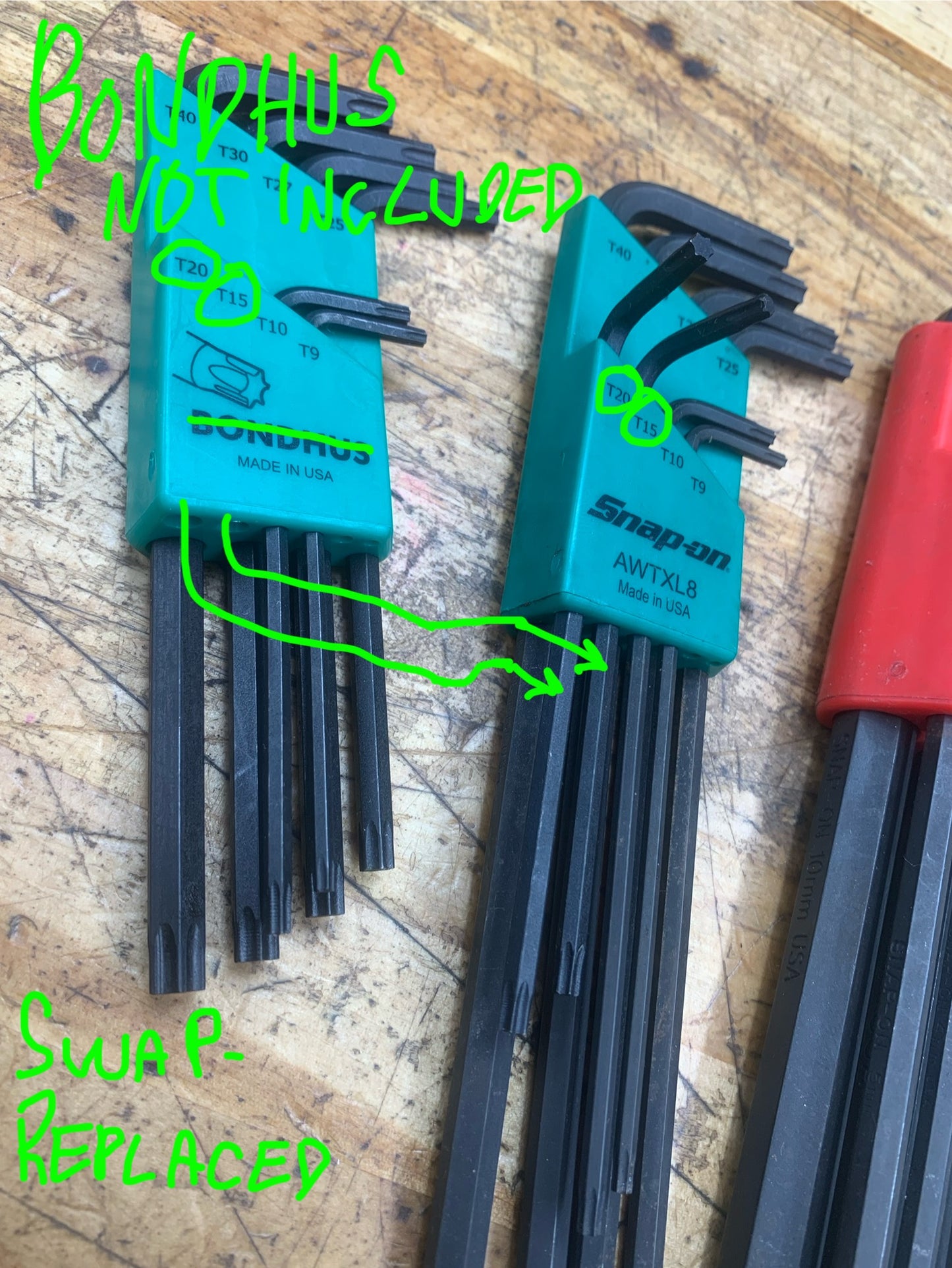 Snap On 3pc Hex Key Set: SAE, Metric, And Torx USA