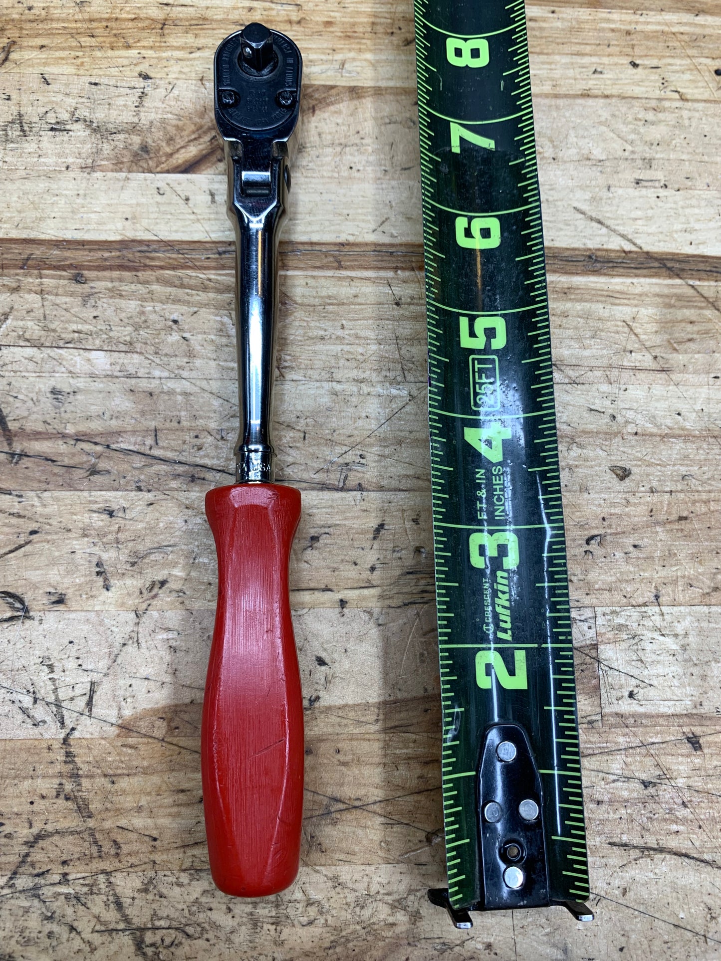 Snap On 1/4” Flex Head Ratchet Red Hard Handle USA THLFD72