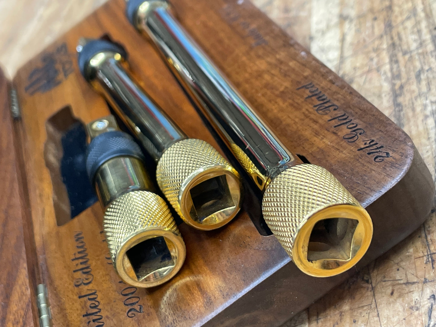 Mac Tools 2001 Limited Edition 24k Gold Plated Locking Extension Set USA 2001GOLD