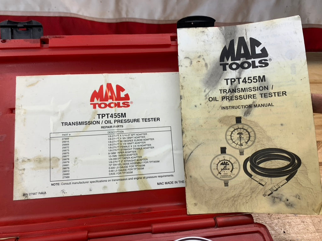 Mac tools transmission/oil pressure test kit TPT455M. USA