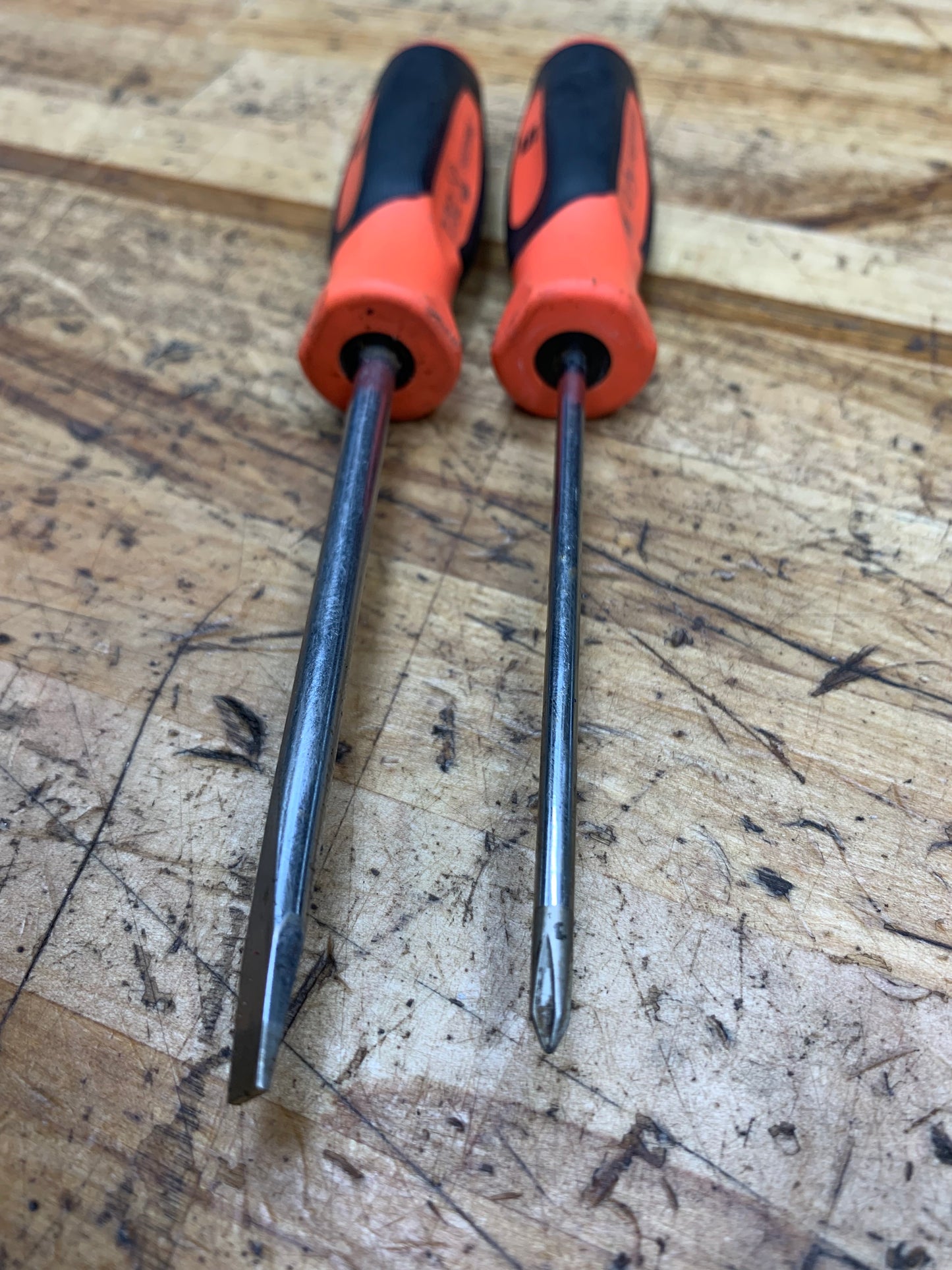 Snap On Mini Instinct Screwdriver Pair No.0 Phillips and 7/32" Flathead USA