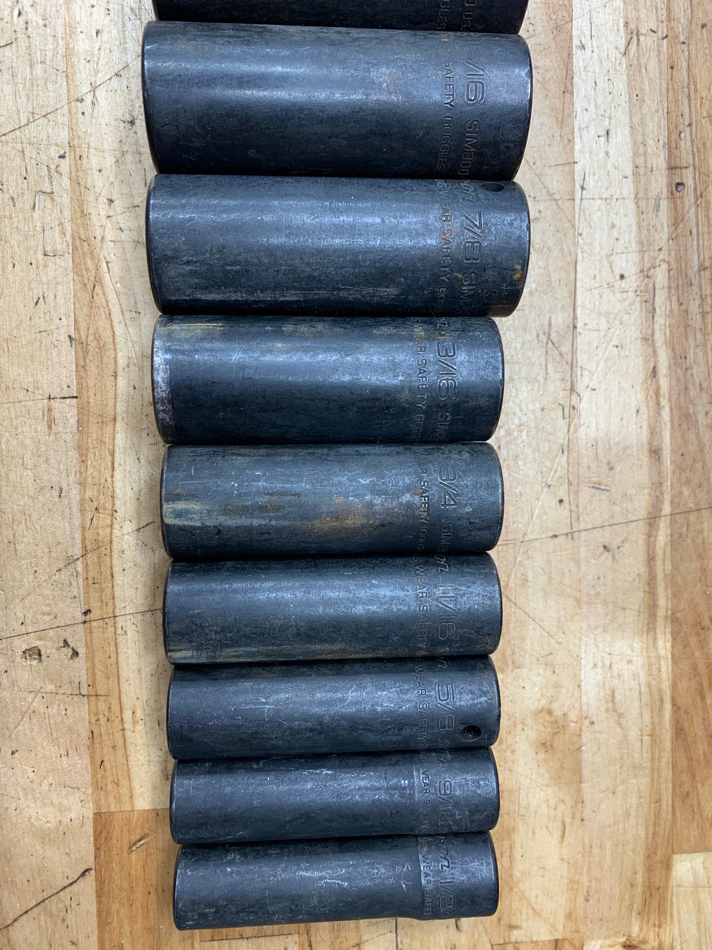 Snap On 1/2" SAE Deep Impact Socket Set 1/2"-1-1/4" 13pc USA 313SIMA