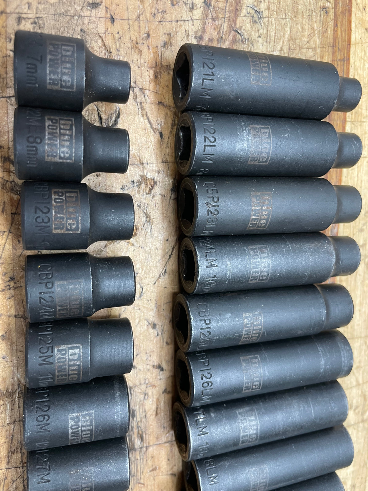 Blue Power 3/8” Metric Impact Deep/Shallow Socket Sets 26pc 7-19mm
